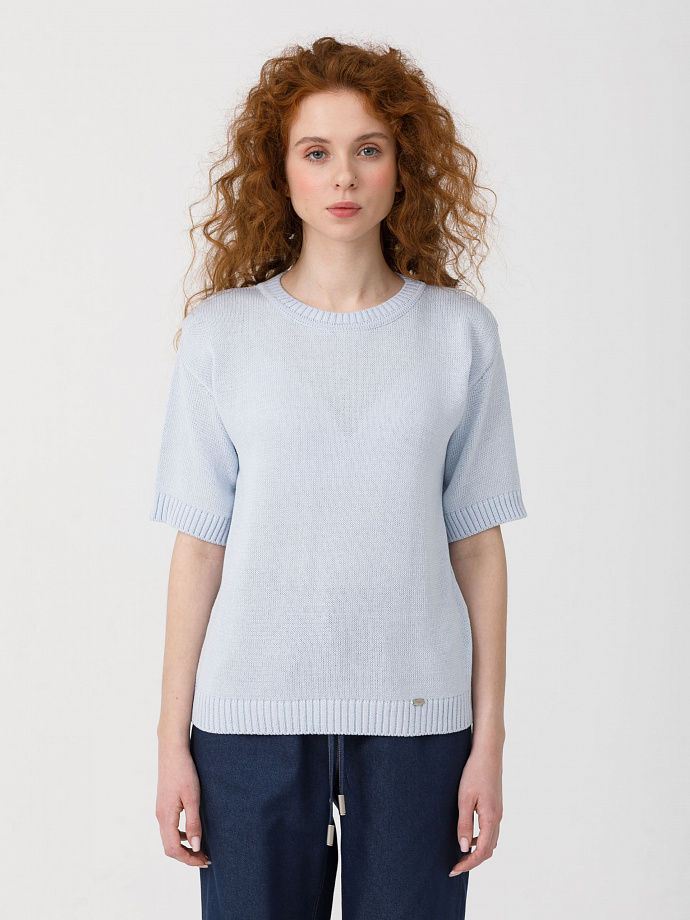 Блуза женская вязаная серебристо-голубого цвета Priz(фото3)