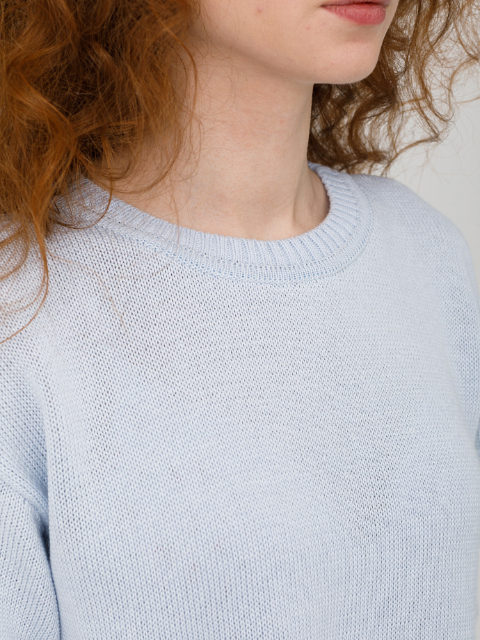 Блуза женская вязаная серебристо-голубого цвета Priz(фото4)