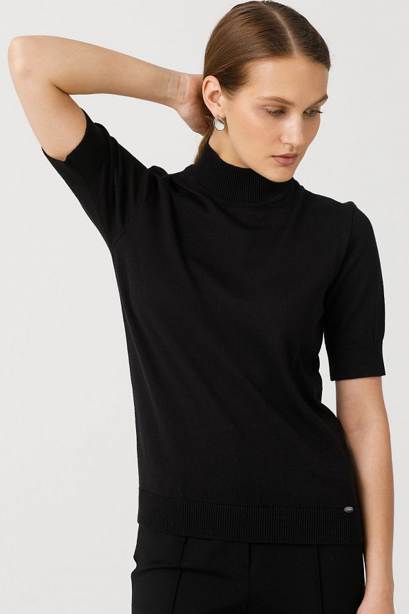 Водолазка чёрная с коротким рукавом Priz