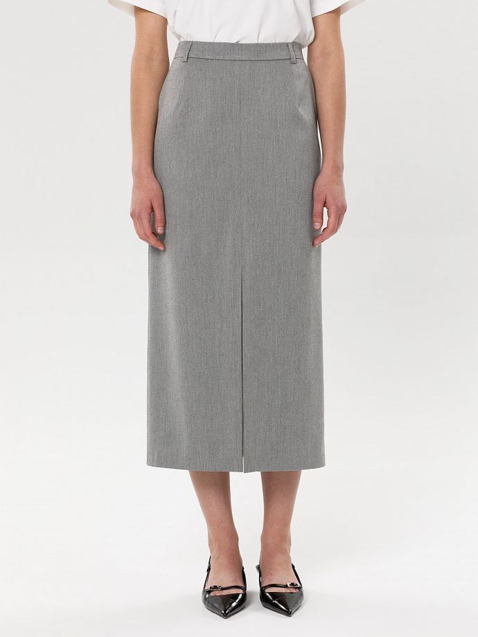 Юбка светло-серая с карманами Priz(фото3)