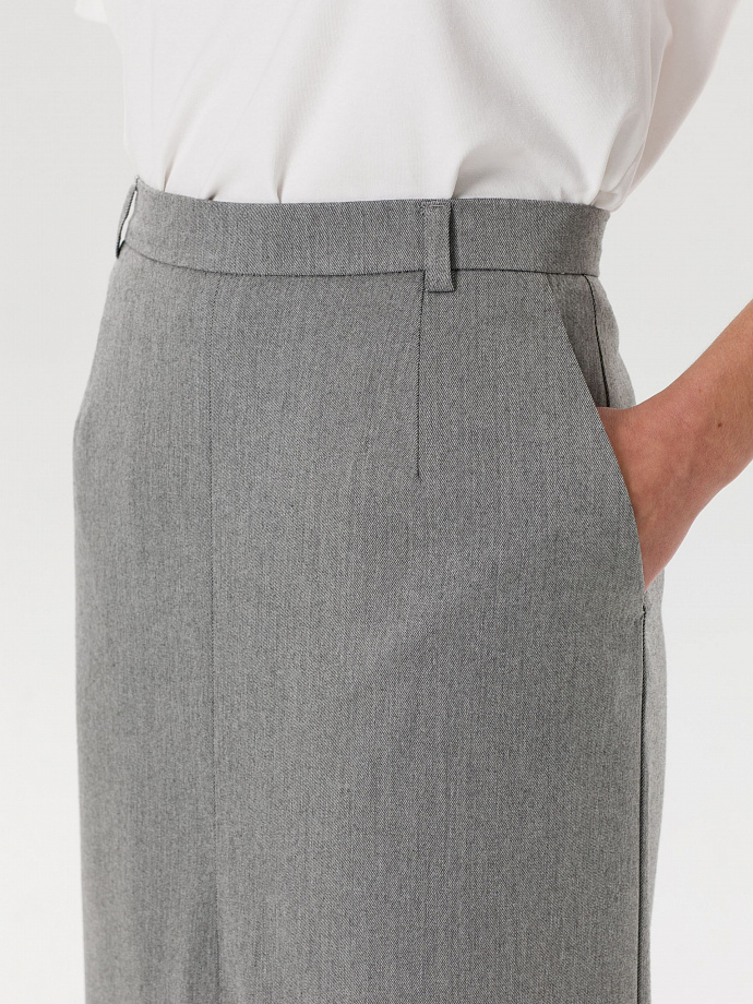 Юбка светло-серая с карманами Priz(фото4)