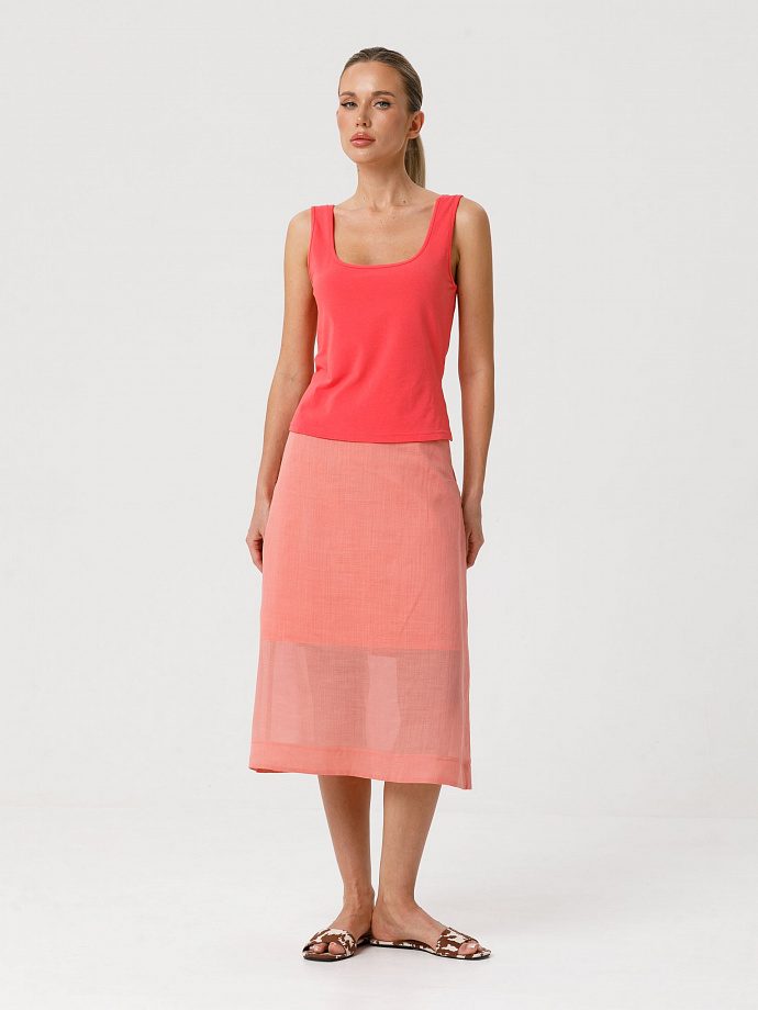 Топ трикотажный кораллового цвета Priz(фото2)