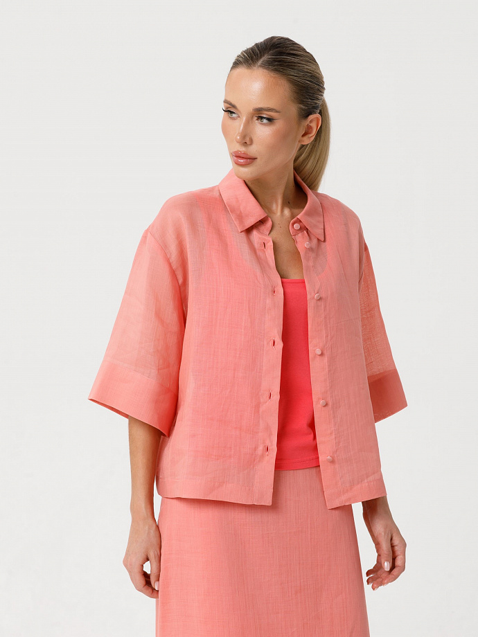 Топ трикотажный кораллового цвета Priz(фото4)