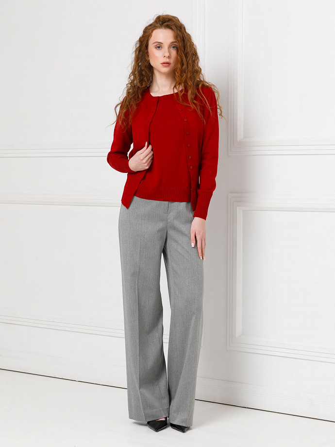 Кардиган на пуговицах в гранатовом цвете Priz(фото2)