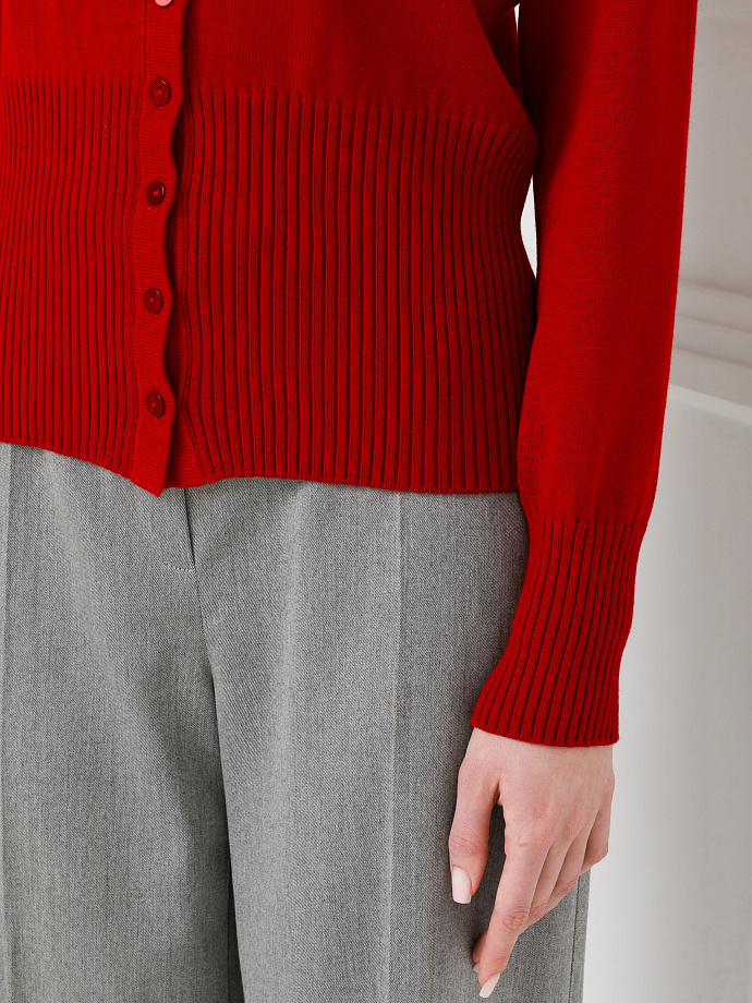 Кардиган на пуговицах в гранатовом цвете Priz(фото5)