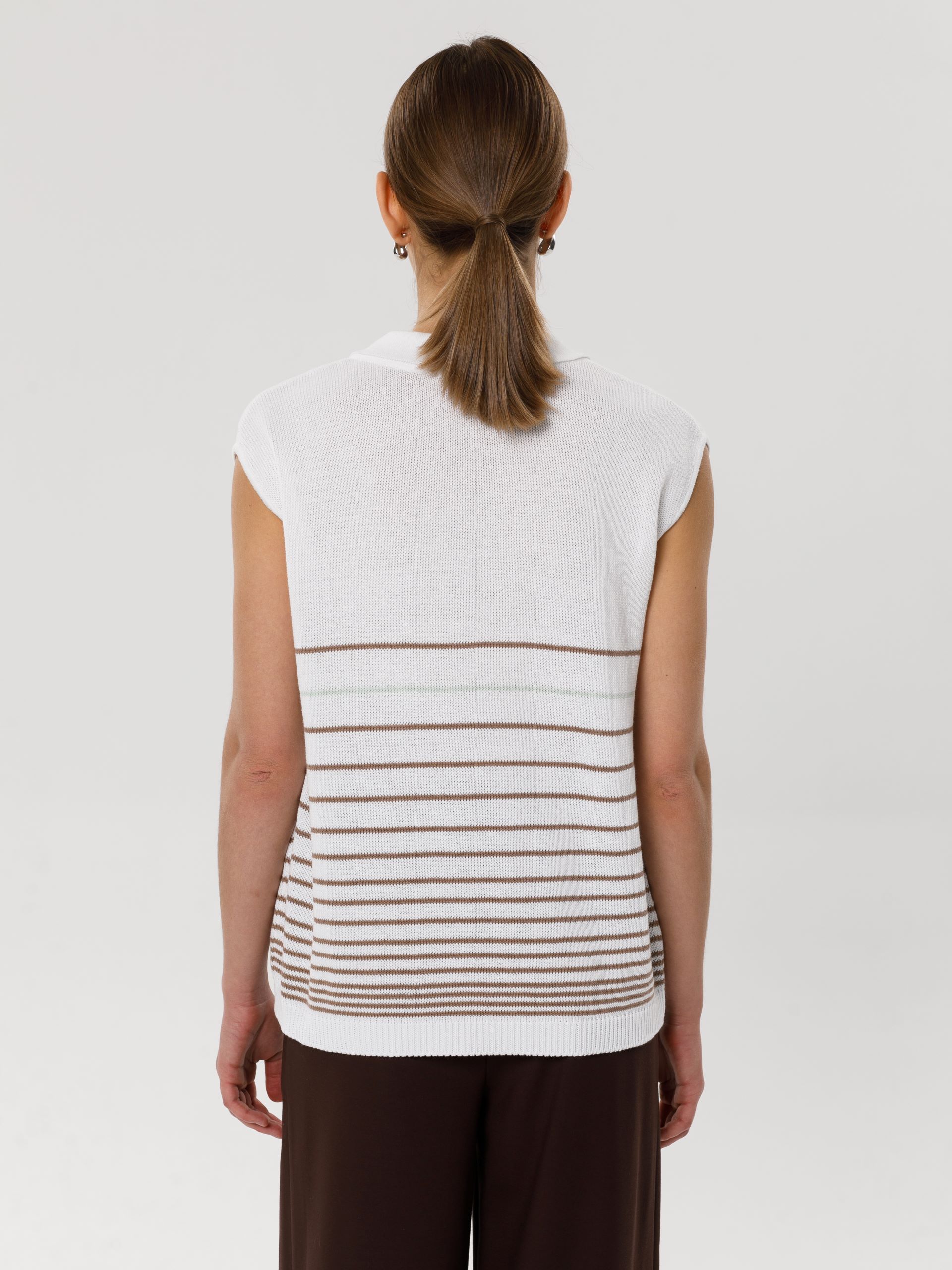 Блуза вязаная белая в полоску Priz(фото6)