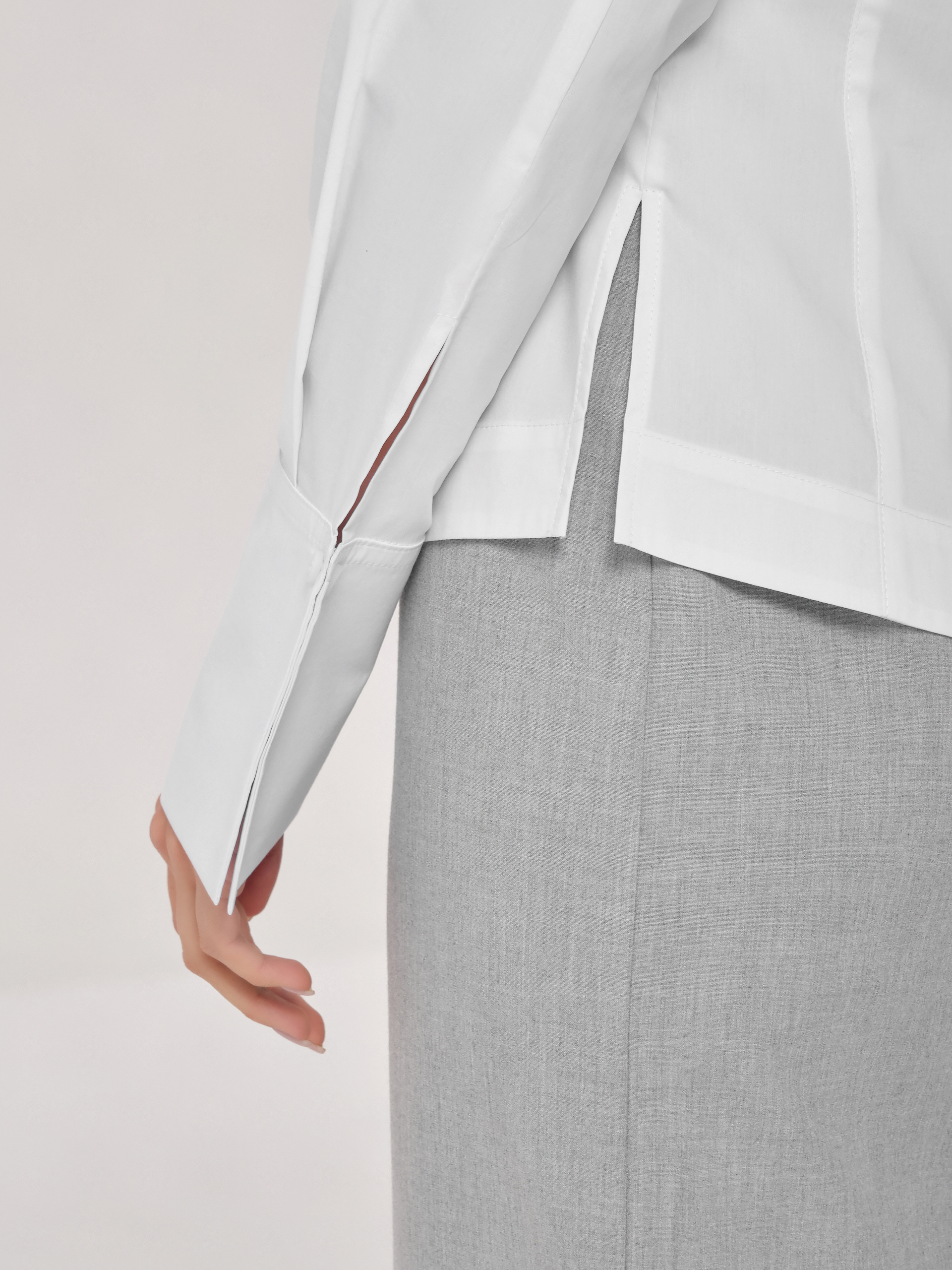 Блузка белая с длинными рукавами Priz(фото6)