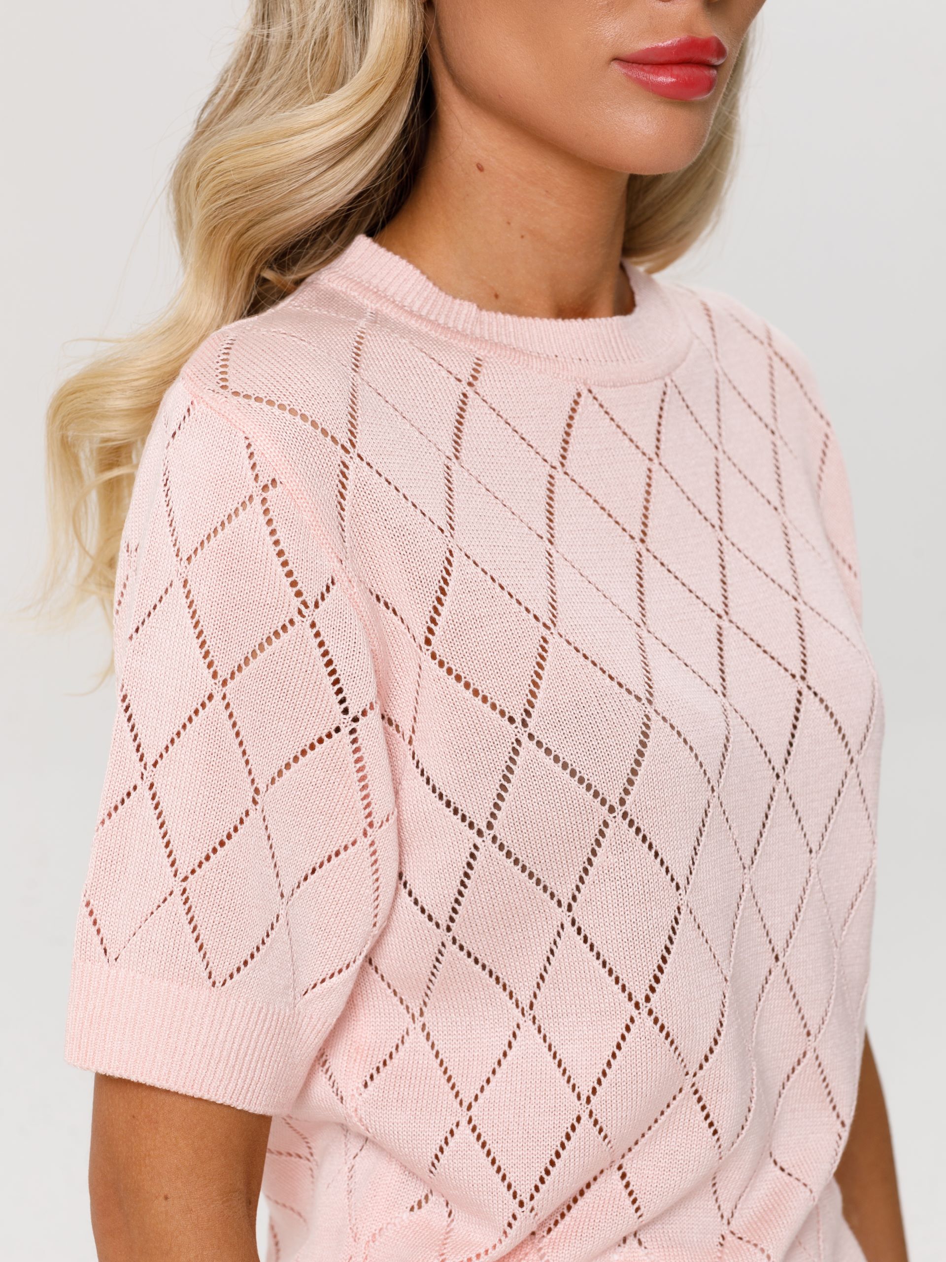 Блуза вязаная розового цвета Priz(фото4)