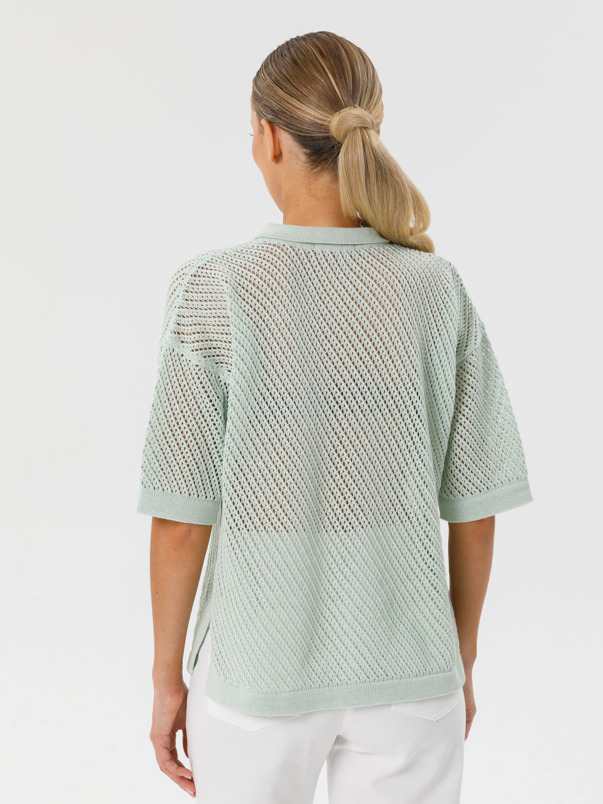 Блузка поло вязаная светло-зелёная Priz(фото5)