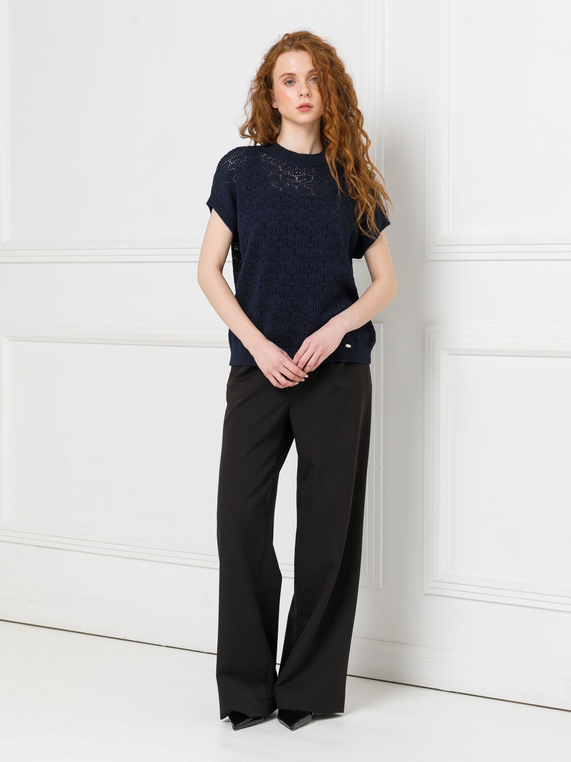 Блуза вязаная тёмно-синего цвета Priz(фото2)