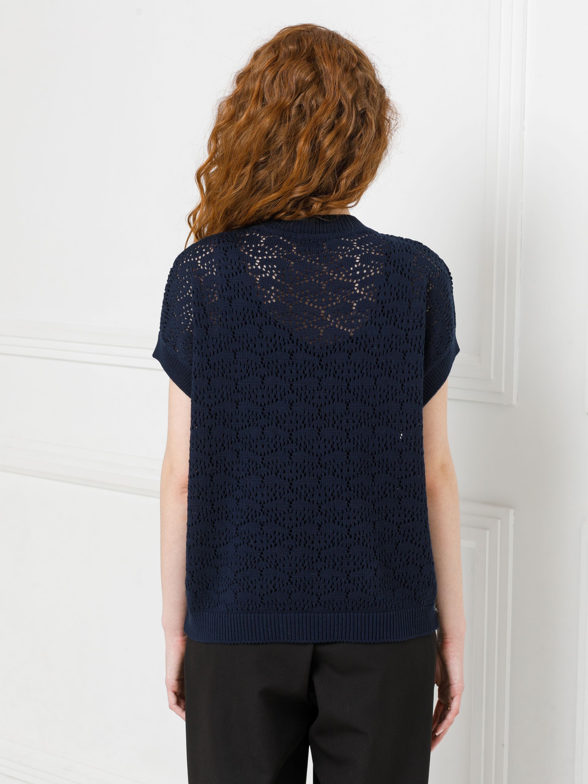 Блуза вязаная тёмно-синего цвета Priz(фото6)