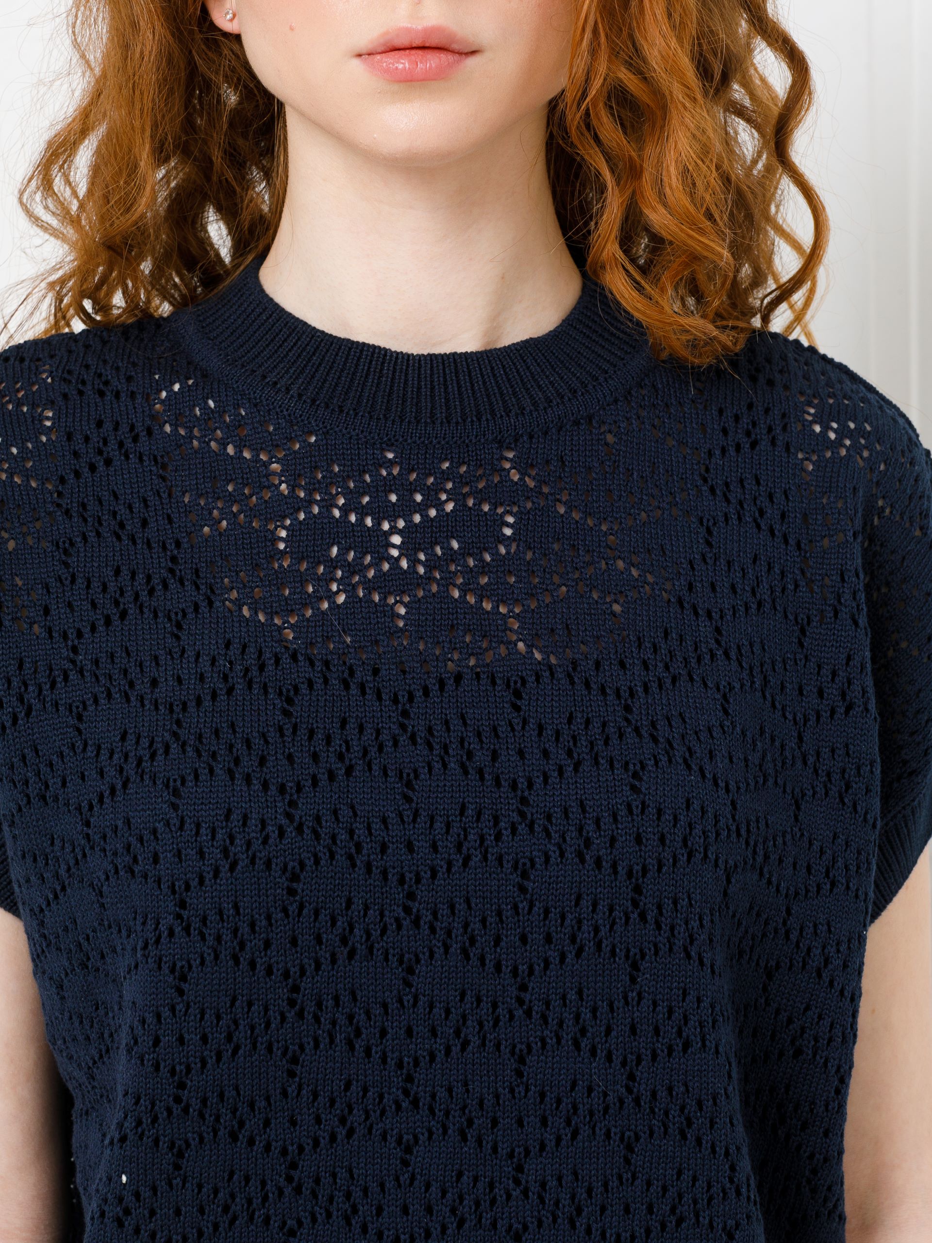 Блуза вязаная тёмно-синего цвета Priz(фото3)