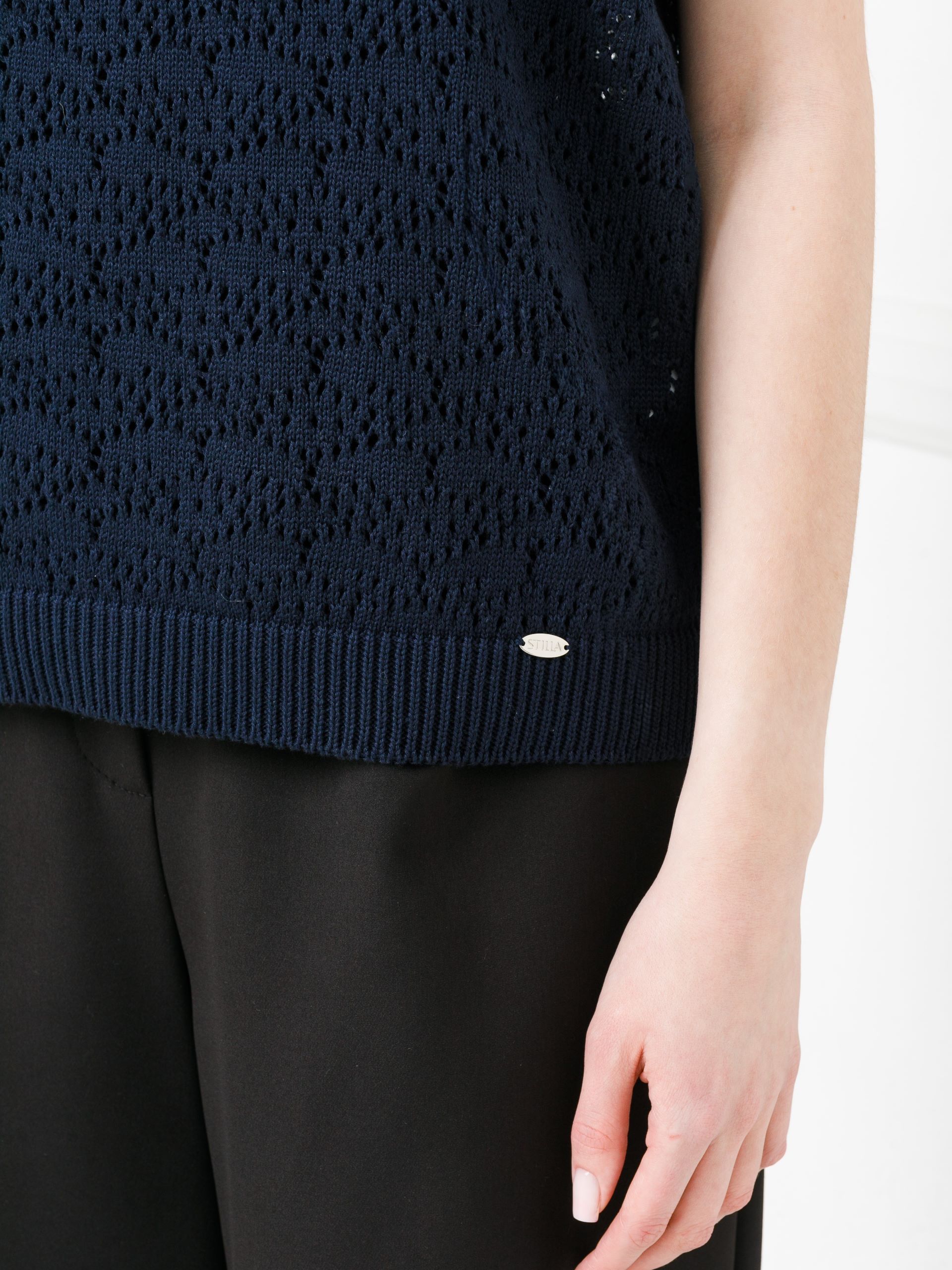 Блуза вязаная тёмно-синего цвета Priz(фото5)