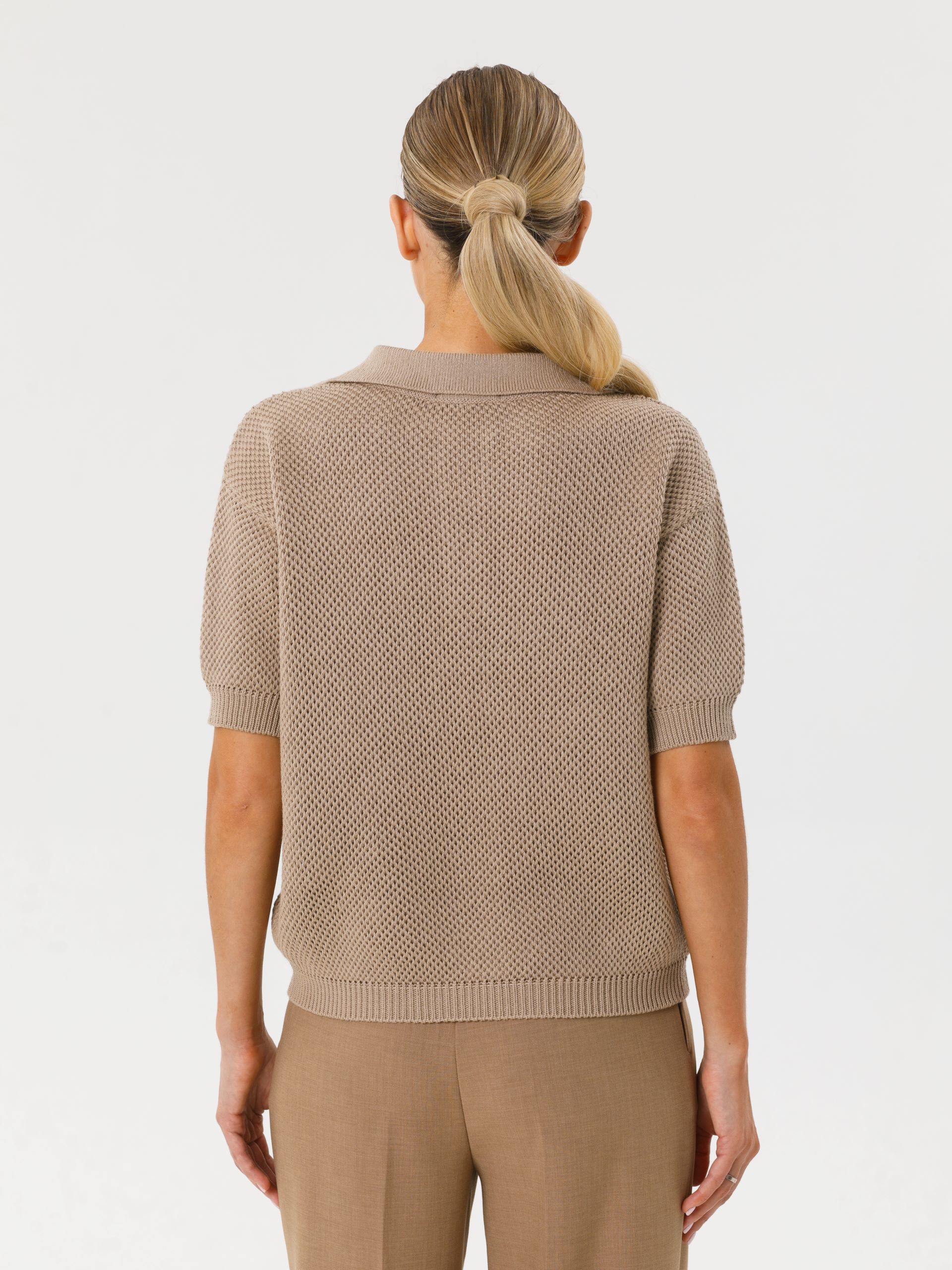 Блузка поло вязаная бежевая Priz(фото5)