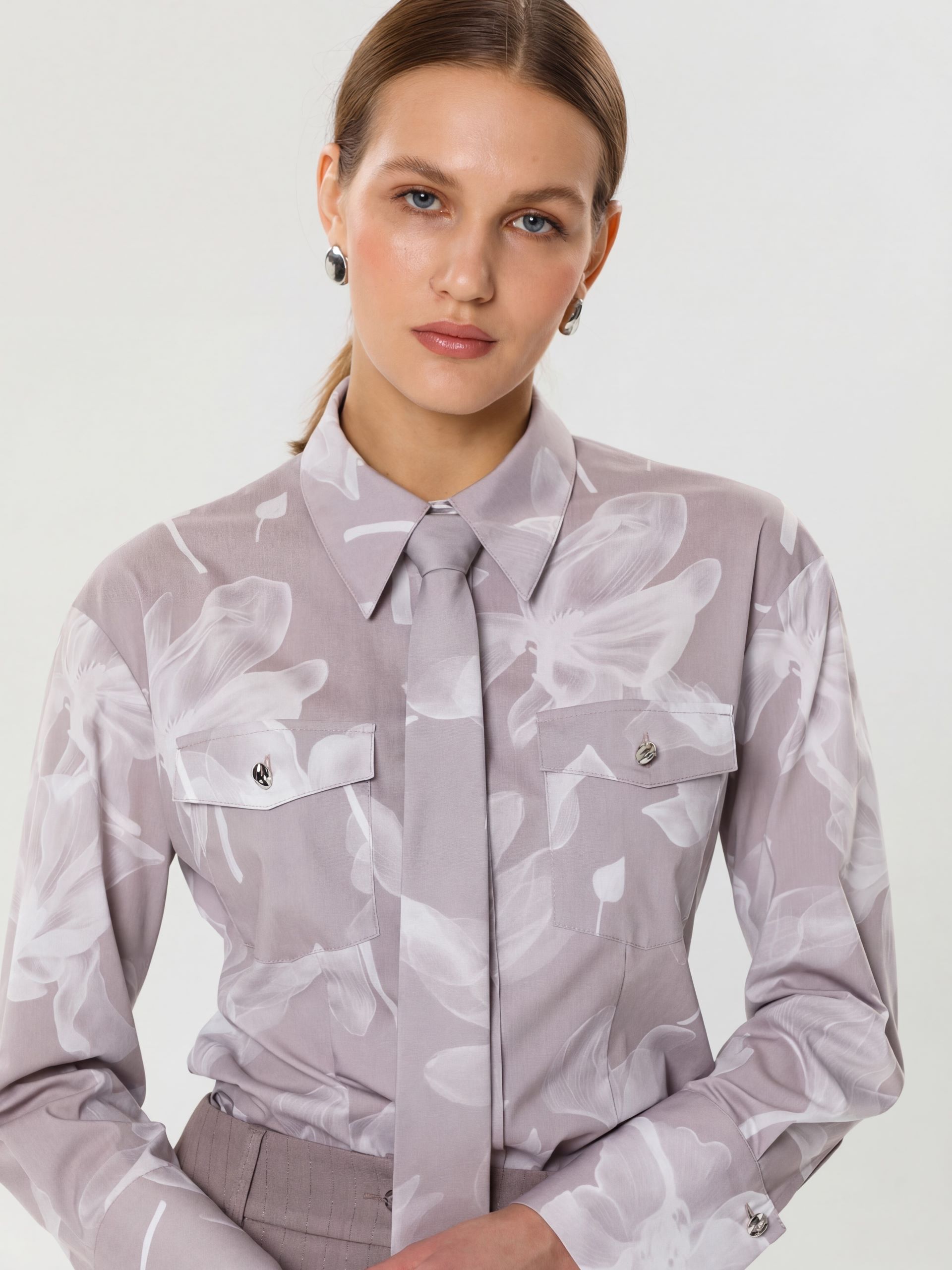 Блузка со съёмным галстуком Priz(фото4)