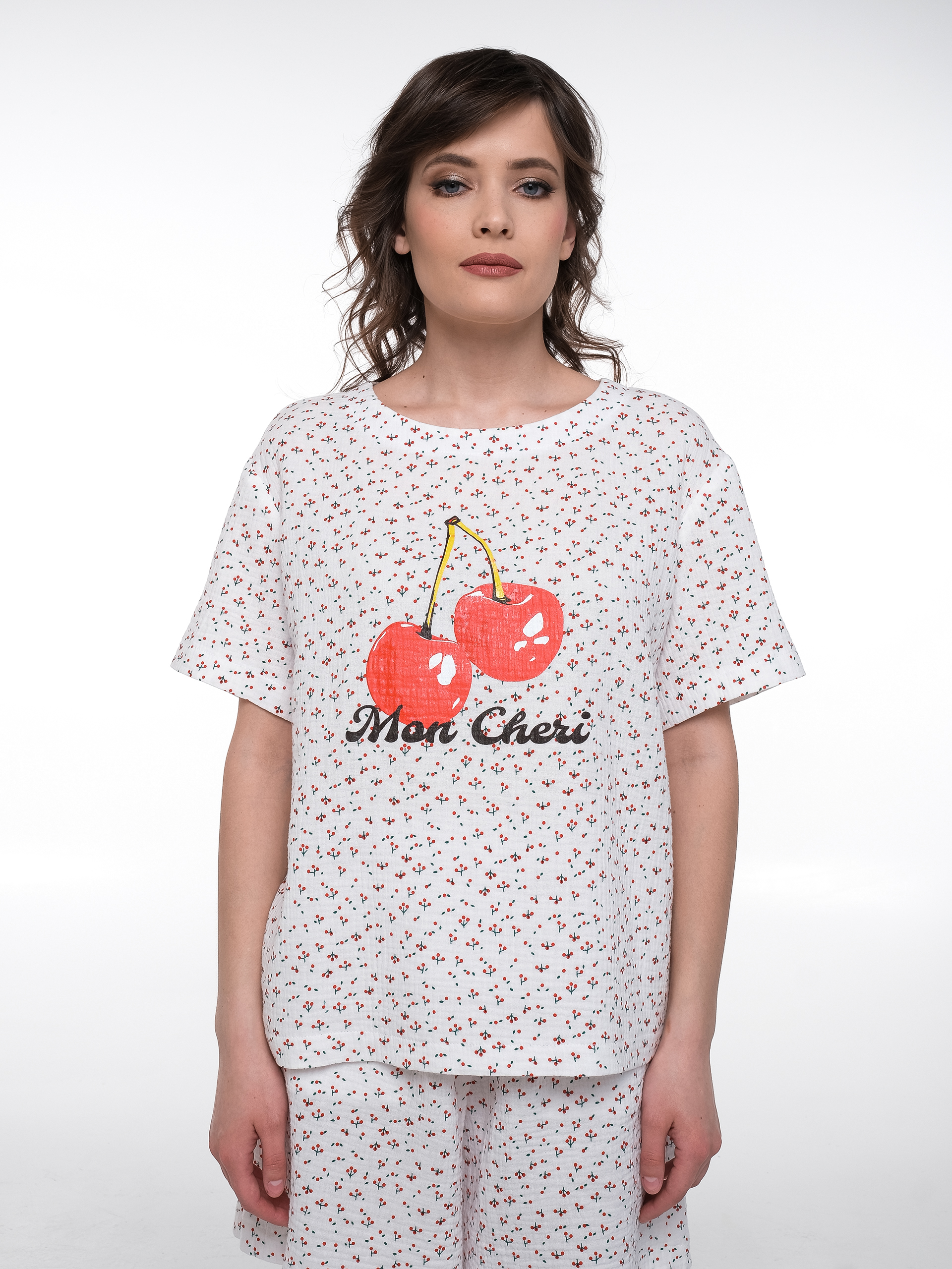 Блузка из муслина с принтом Priz(фото3)