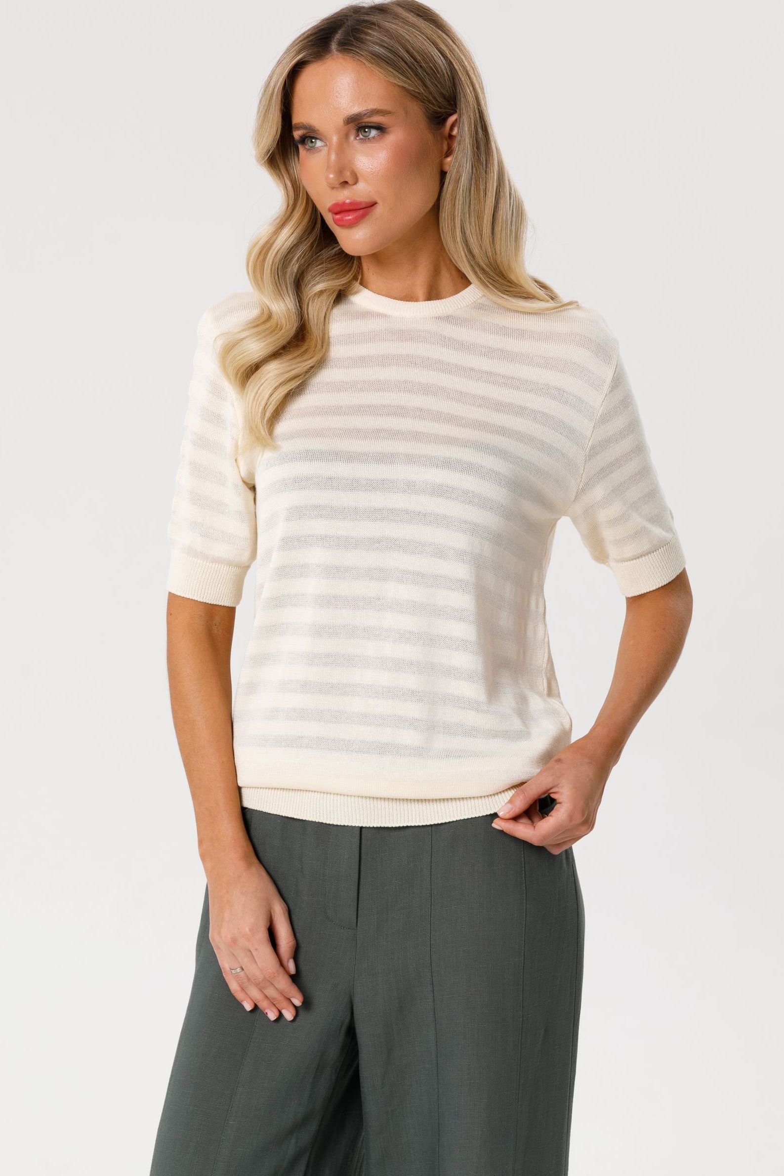 Блуза вязаная с короткими рукавами Priz