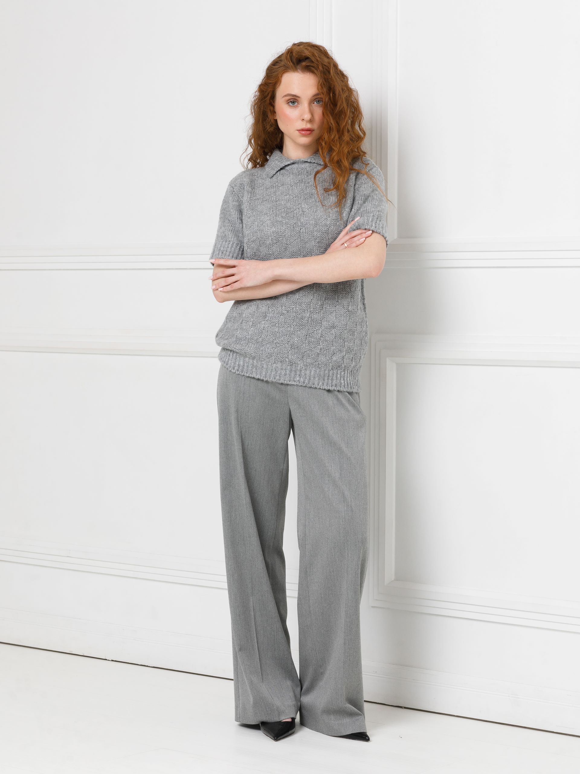 Блуза вязаная тёмно-серая Priz(фото2)