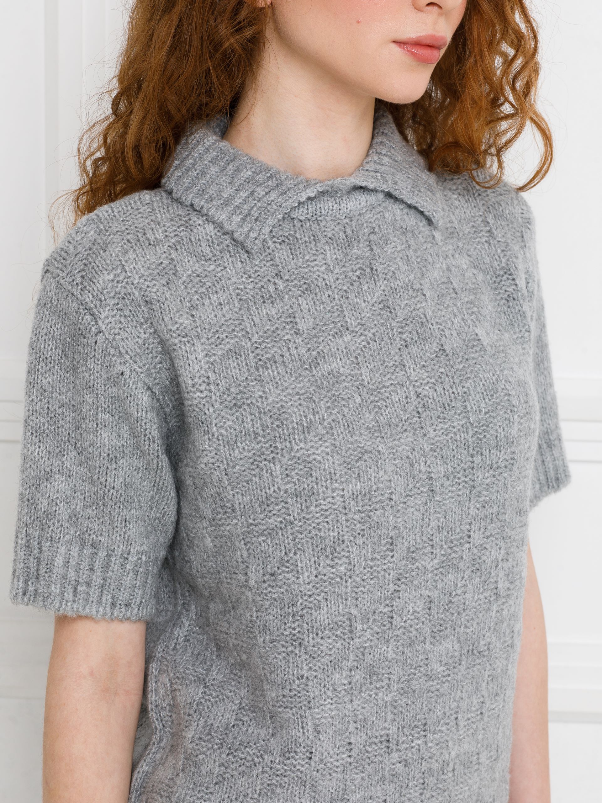 Блуза вязаная тёмно-серая Priz(фото4)