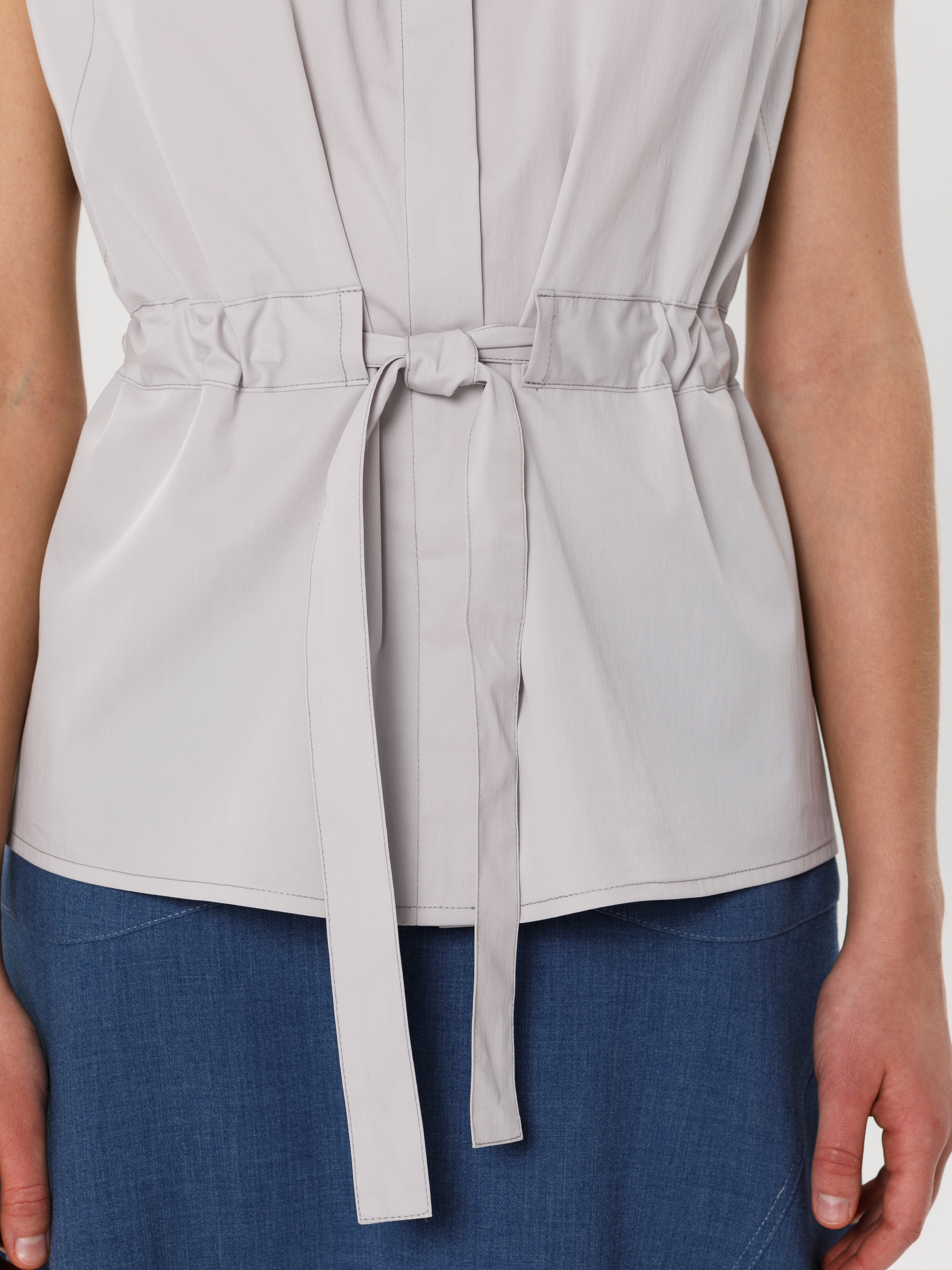 Блузка без рукавов в сером цвете Priz(фото6)