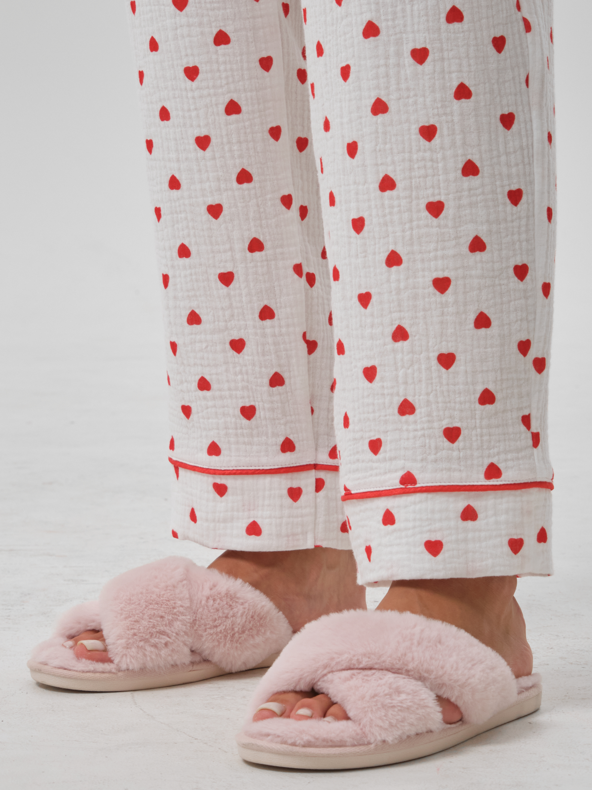 Брюки белые в сердечко с карманами Priz(фото6)