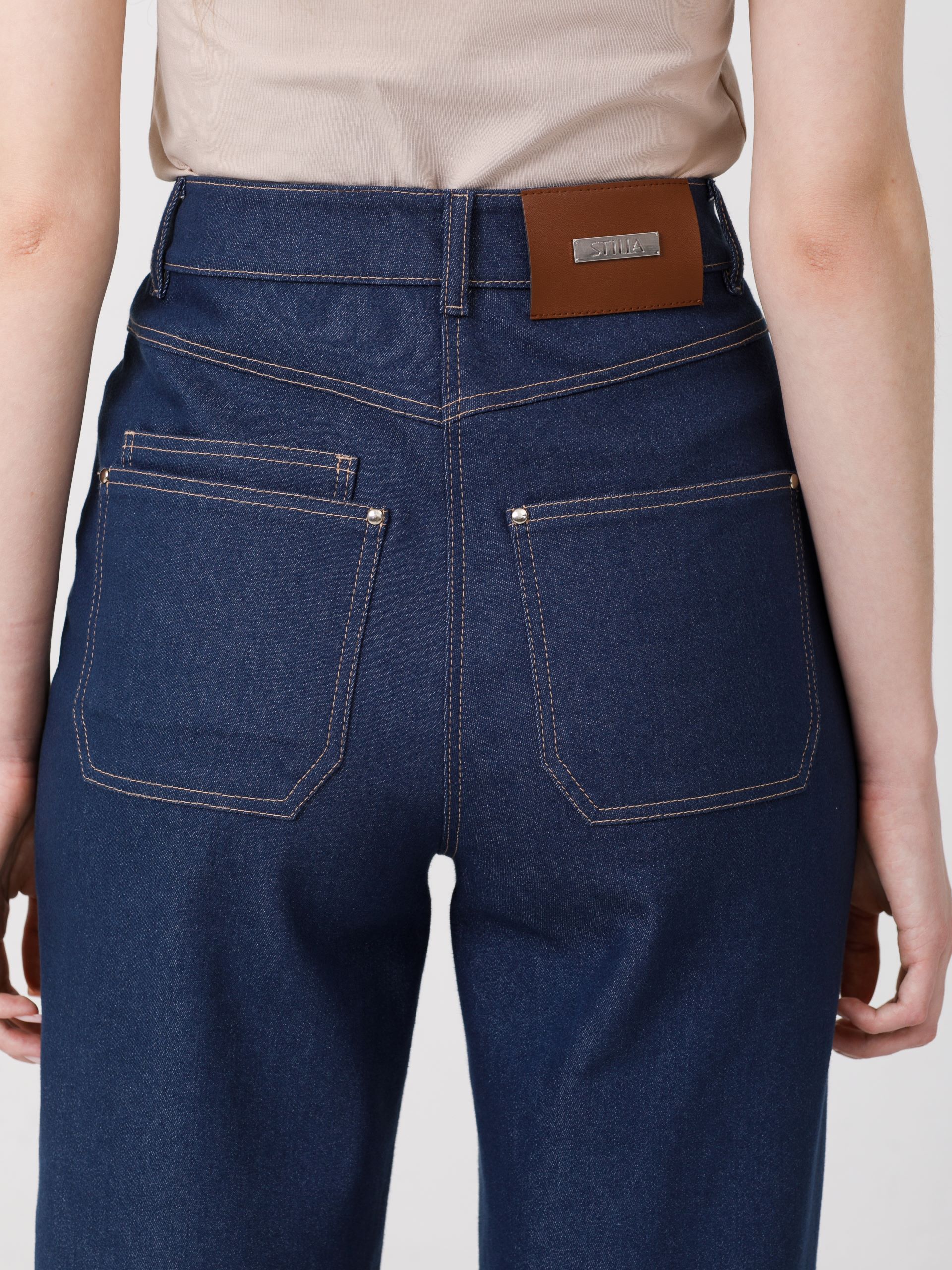 Джинсы прямые серо-синего цвета Priz(фото5)