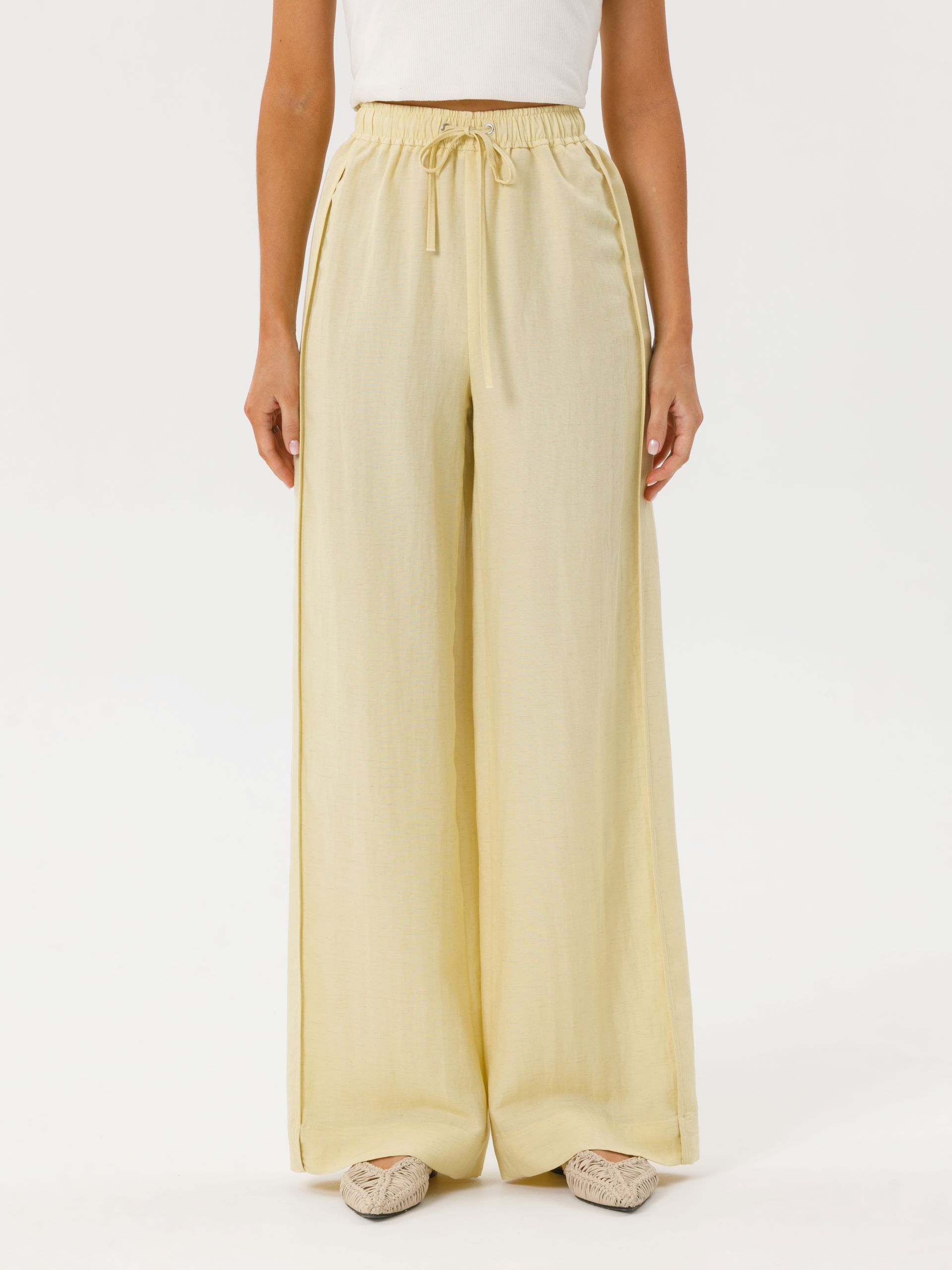 Брюки на эластичном поясе в цвете лайм Priz(фото3)