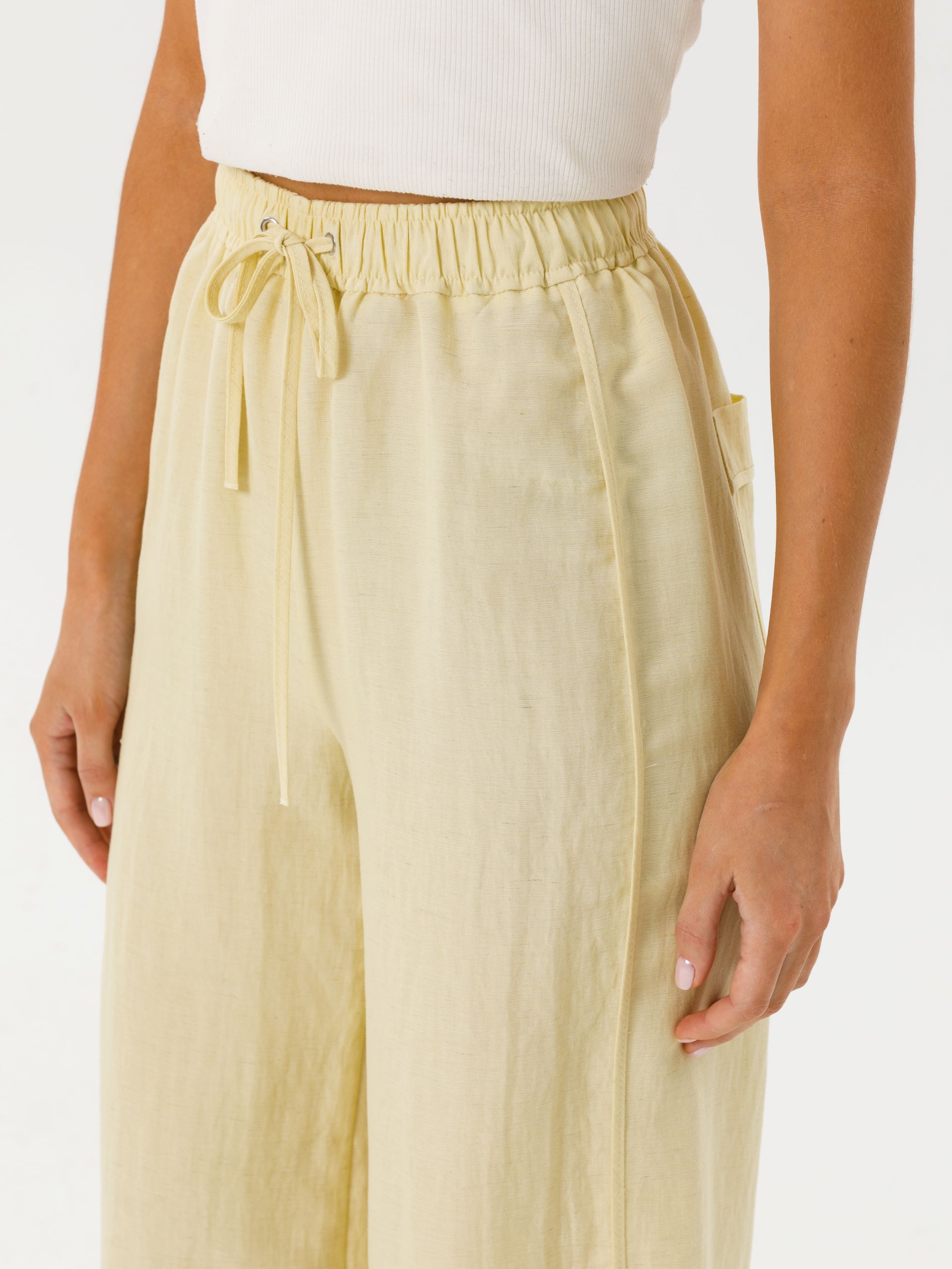 Брюки на эластичном поясе в цвете лайм Priz(фото4)