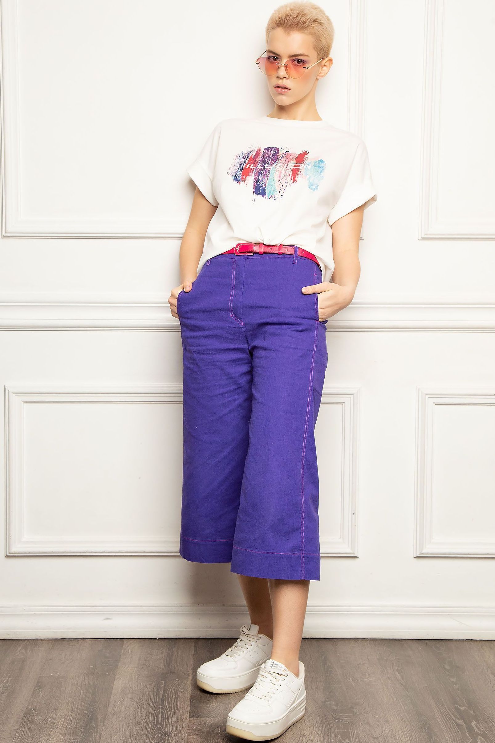 Яркие женские брюки-кюлоты Priz-220614-4686-71 цена-3861 р. в интернетмагазине beauti-full.ru