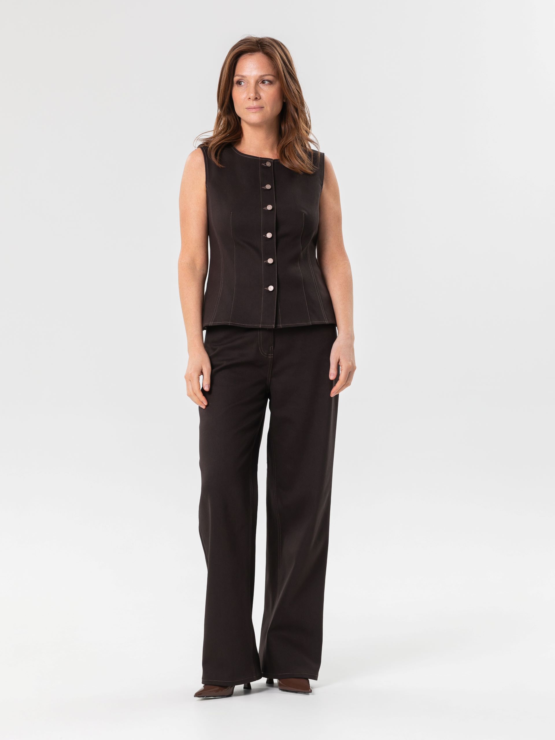 Джинсы прямые в цвете чёрный кофе Priz(фото4)