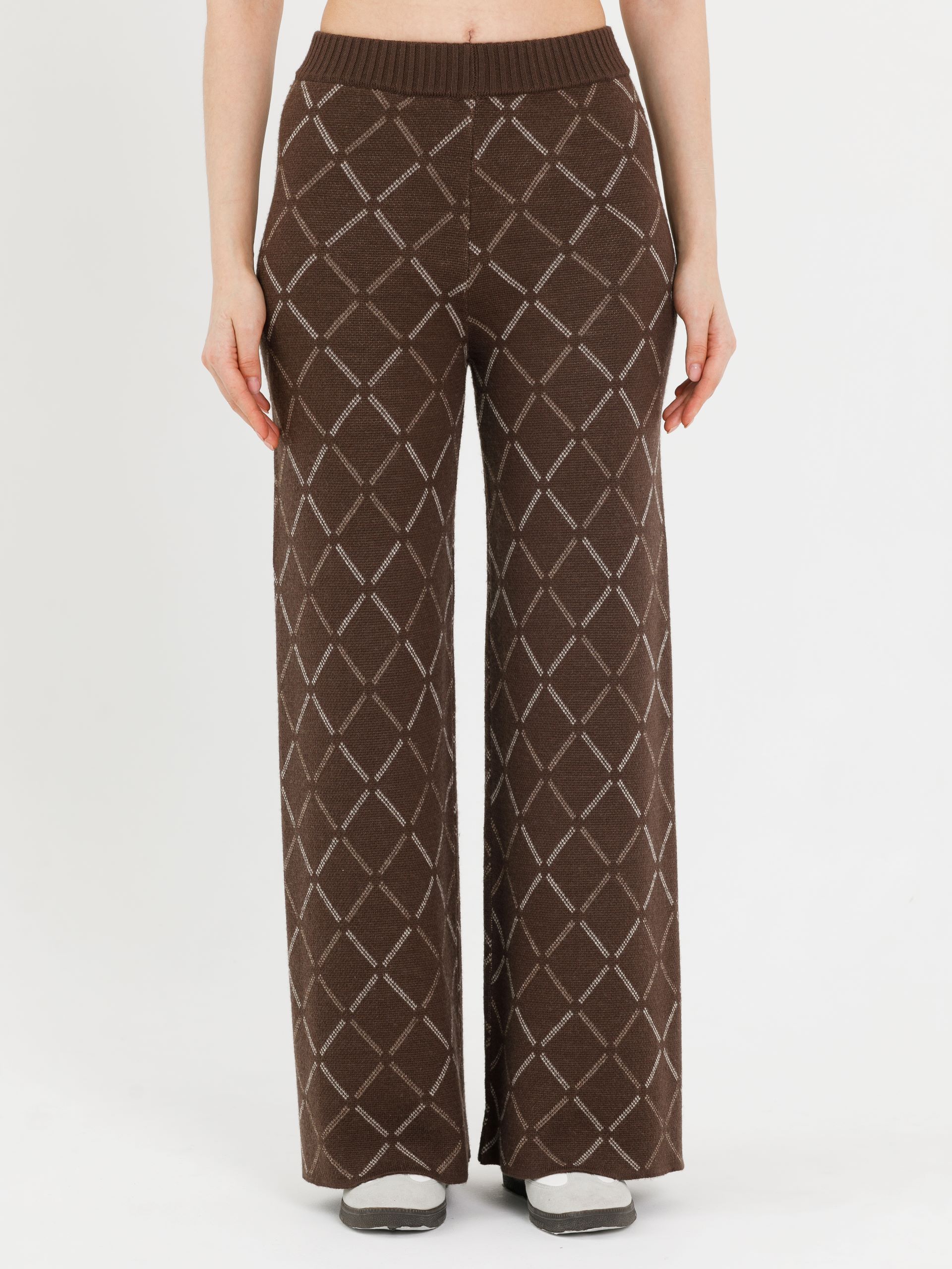 Брюки вязаные коричневого цвета  Priz(фото3)