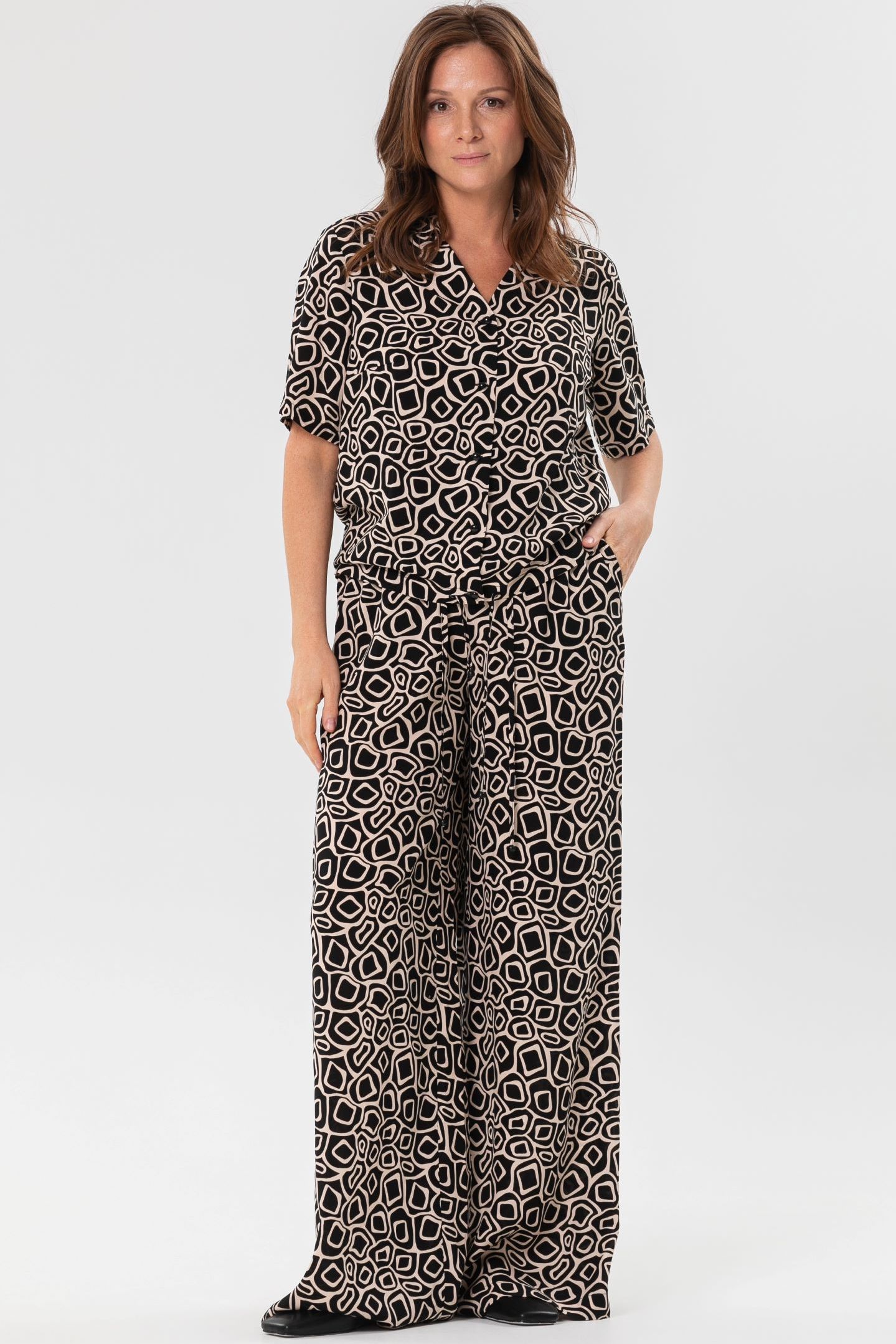 Брюки чёрные в пижамном стиле Priz