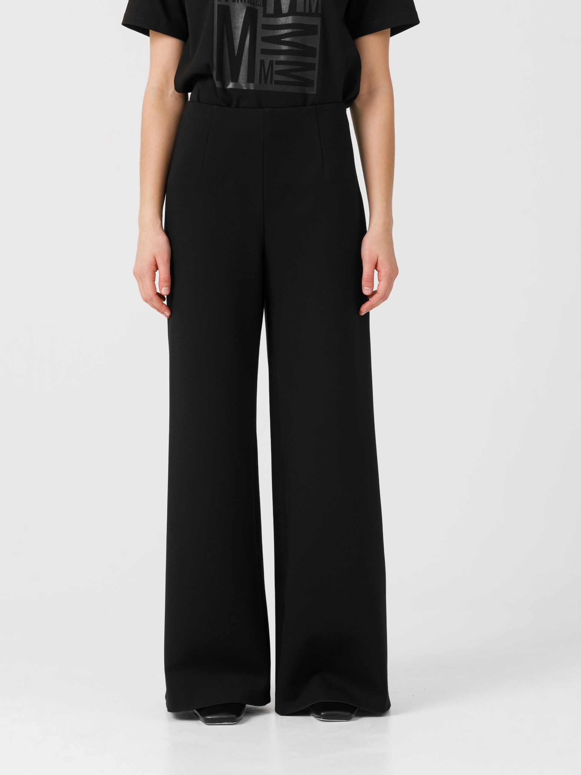 Брюки чёрные трикотажные широкие Priz(фото2)