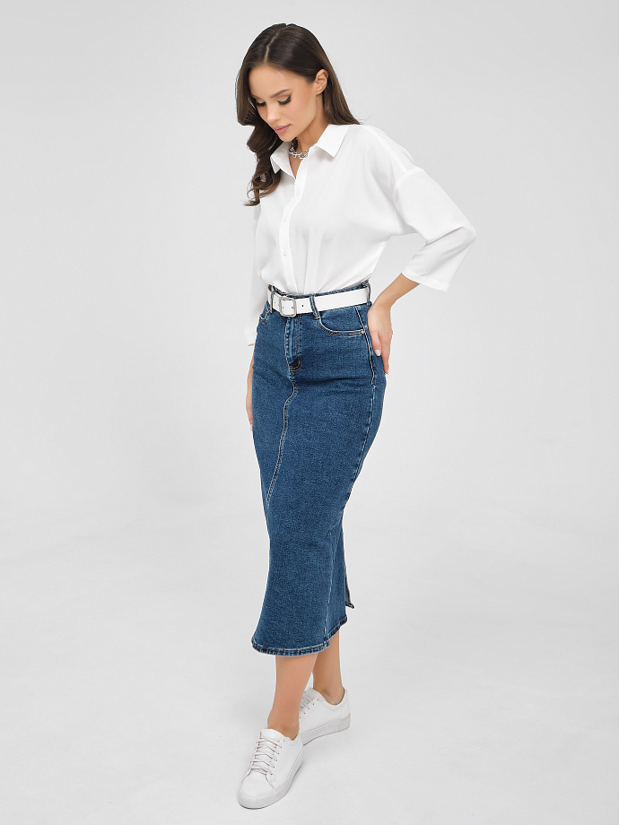 Рубашка базовая молочного цвета Priz(фото2)