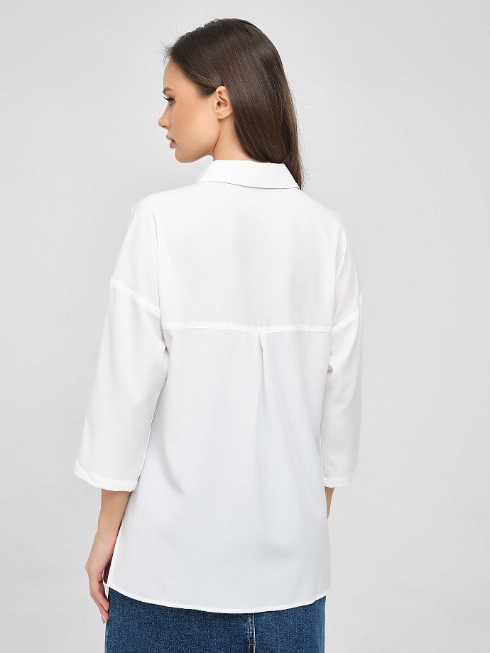 Рубашка базовая молочного цвета Priz(фото5)