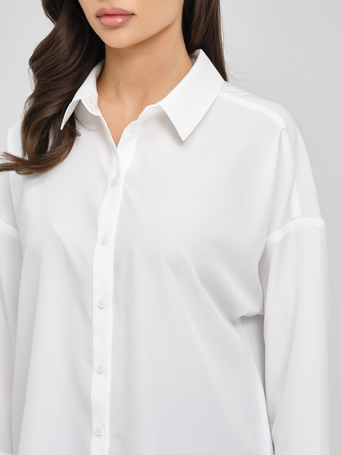 Рубашка базовая молочного цвета Priz(фото4)