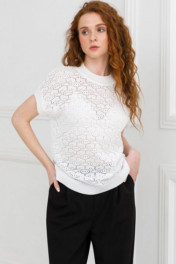Блуза вязаная белого цвета Priz