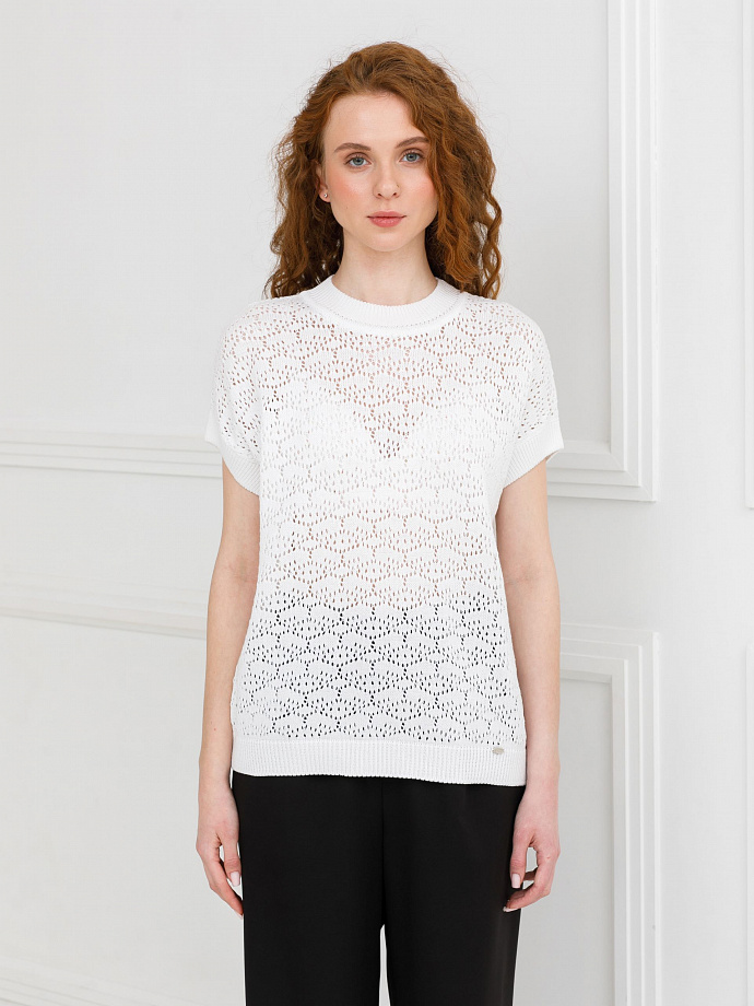Блуза вязаная белого цвета Priz(фото3)