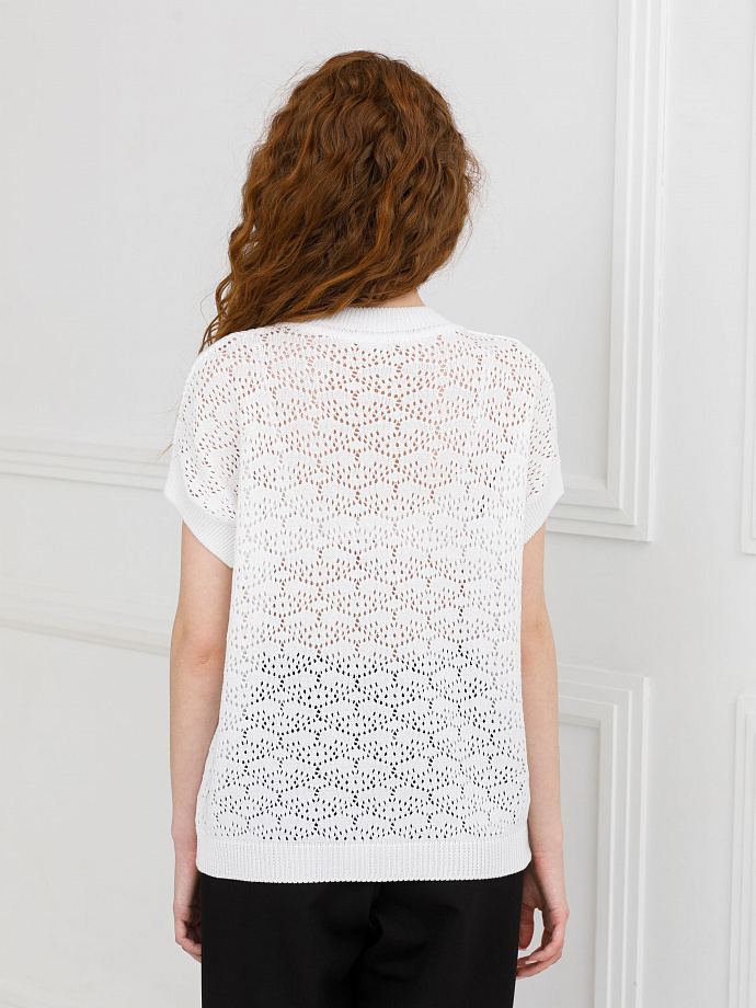Блуза вязаная белого цвета Priz(фото5)