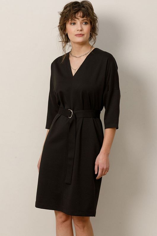 Платье чёрное с поясом Priz