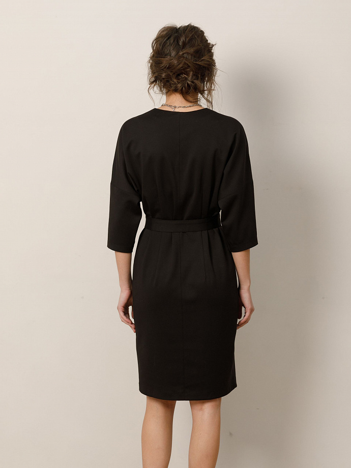 Платье чёрное с поясом Priz(фото5)