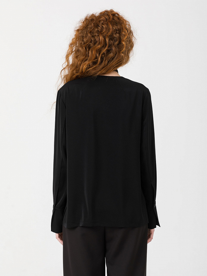Блузка чёрная с чокером Priz(фото5)