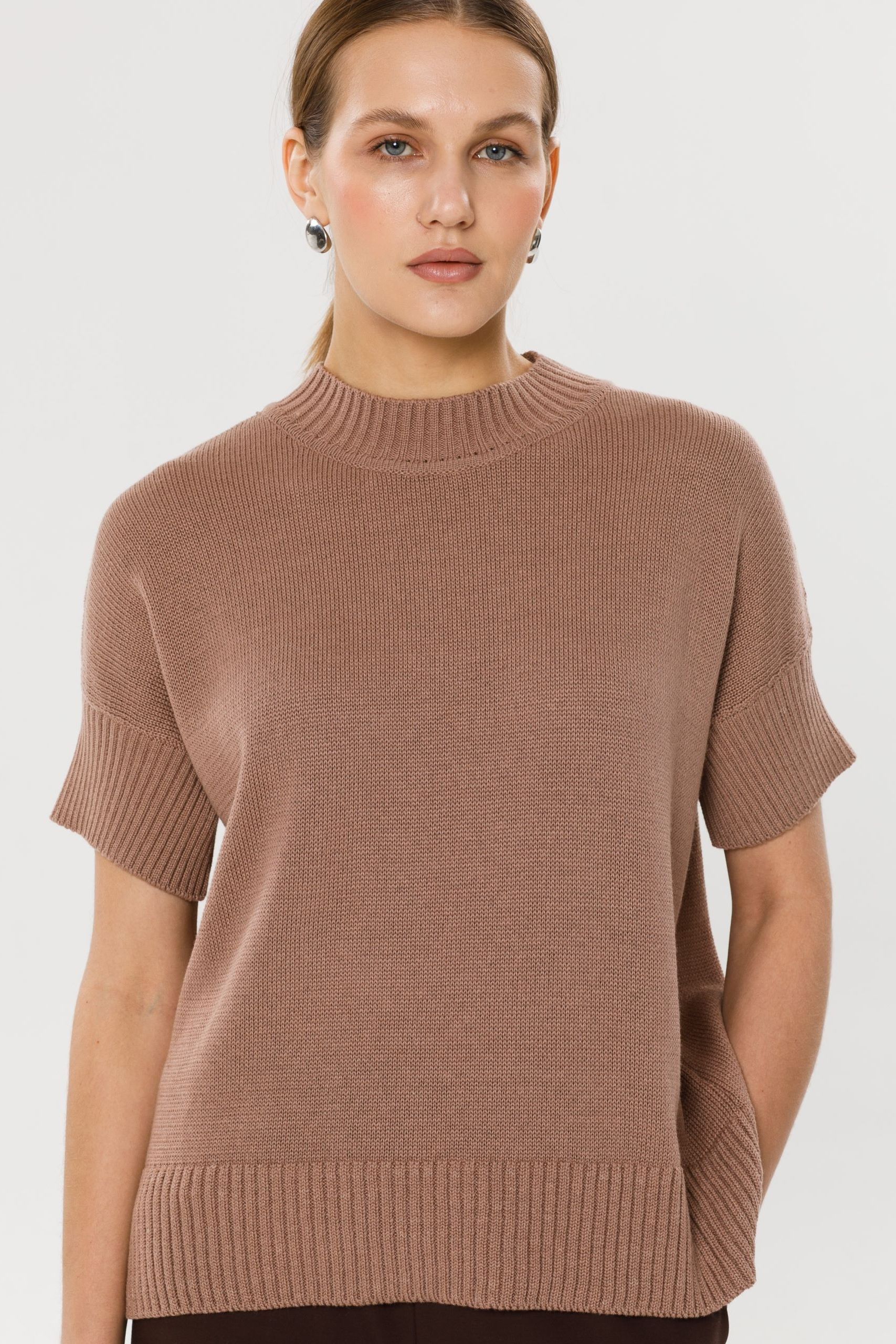 Джемпер вязаный с короткими рукавами Priz