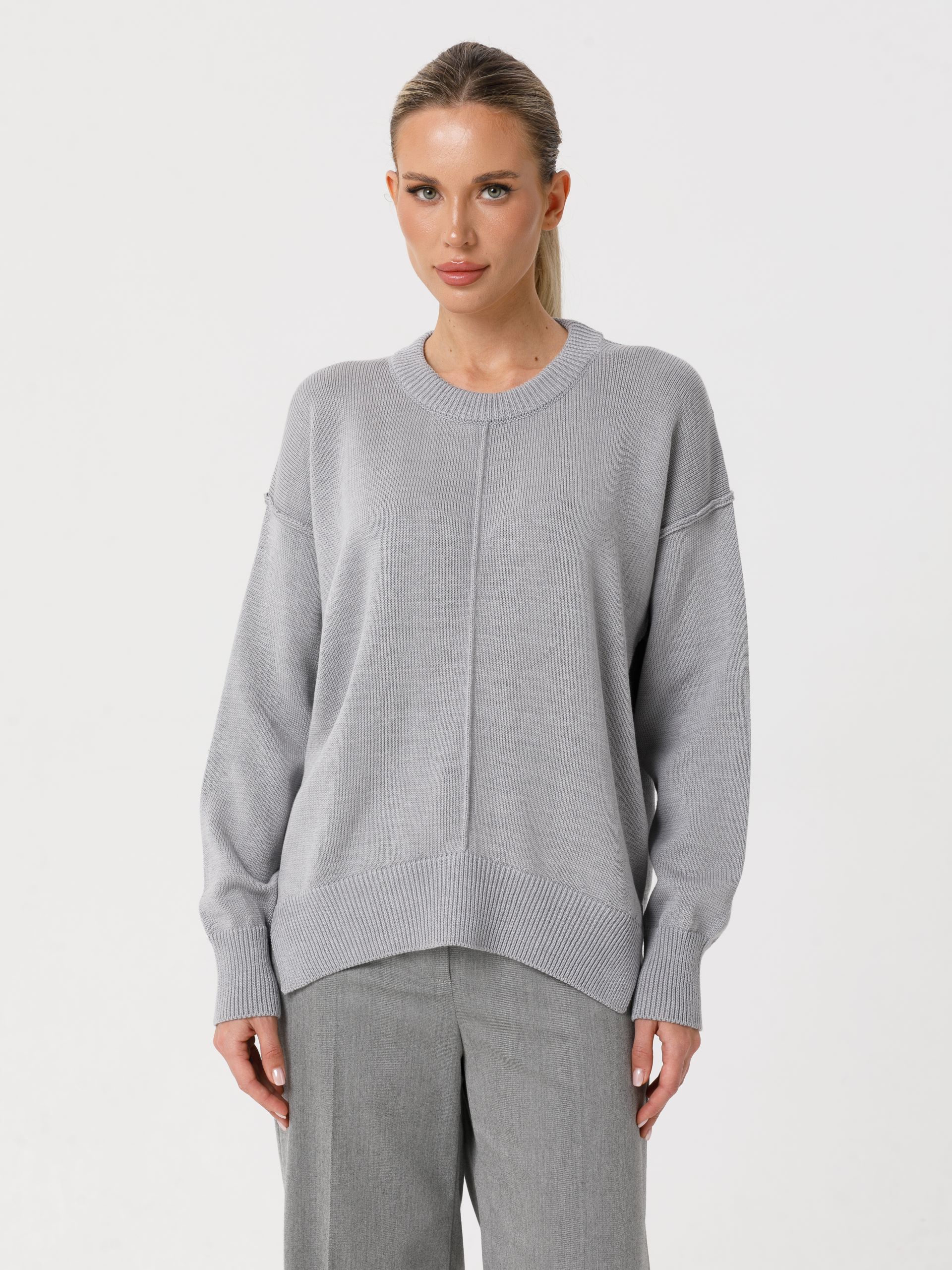 Джемпер вязаный серого цвета Priz(фото4)