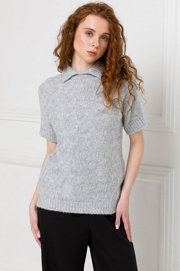 Блуза вязаная светло-серая Priz