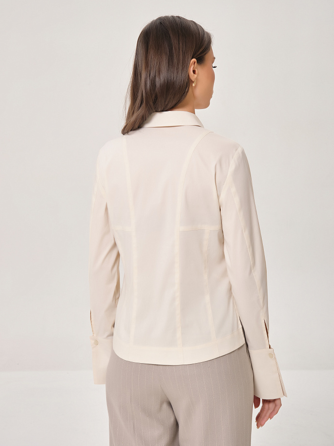 Блузка с длинными рукавами в цвете экрю Priz(фото10)