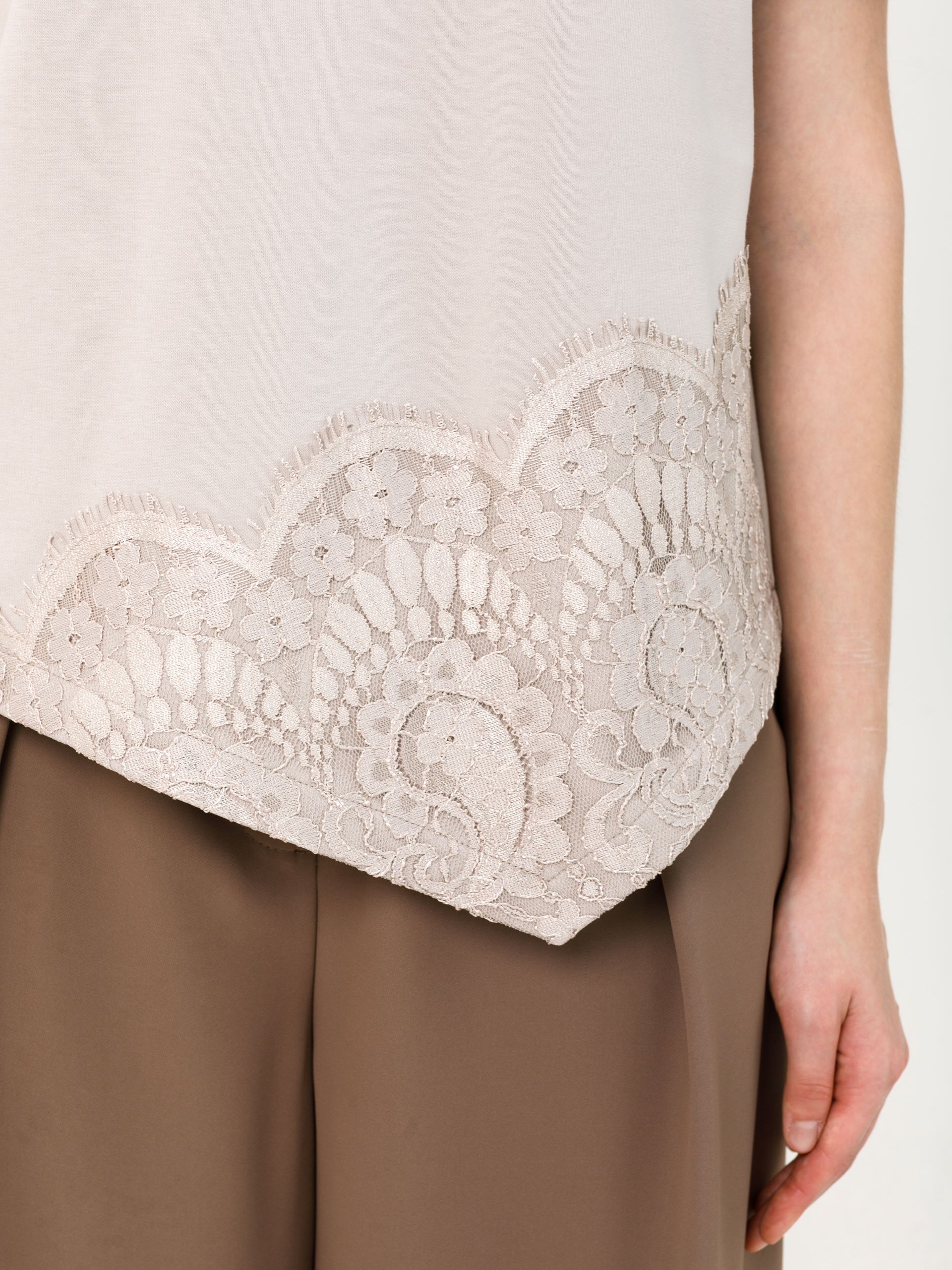 Блуза бежевая с кружевом Priz(фото7)
