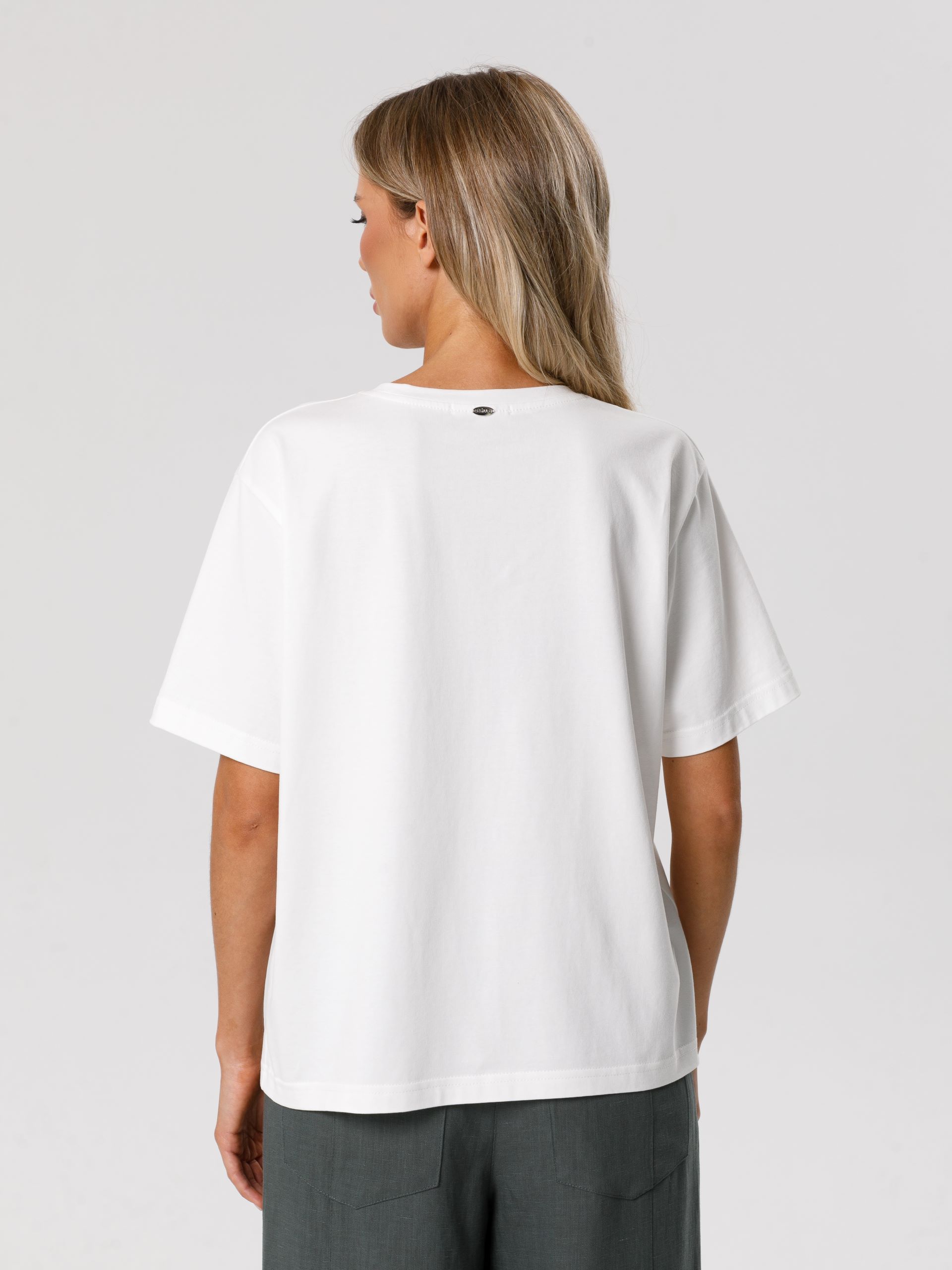 Футболка молочного цвета с принтом Priz(фото6)