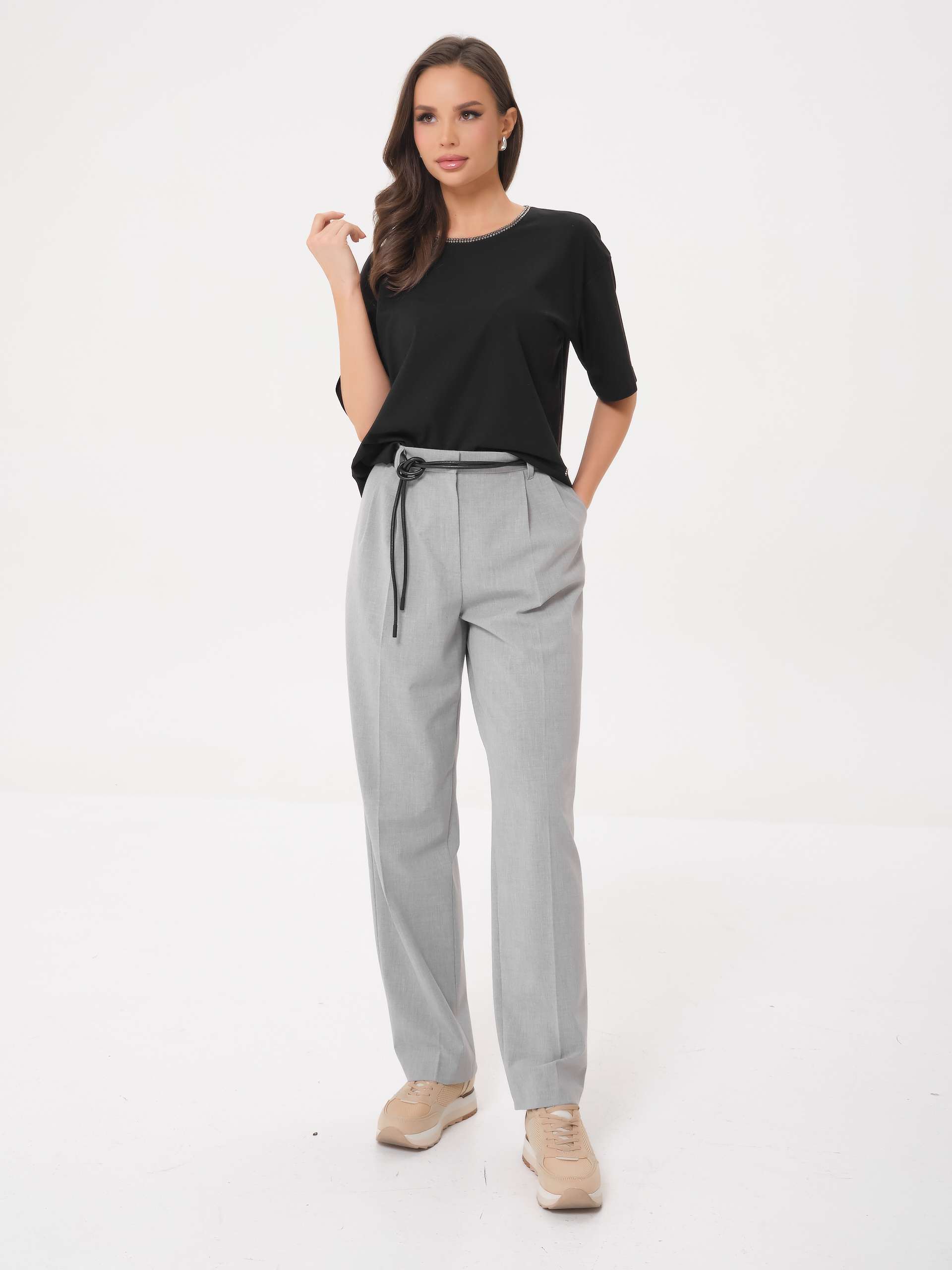 Футболка чёрная со стразами Priz(фото2)