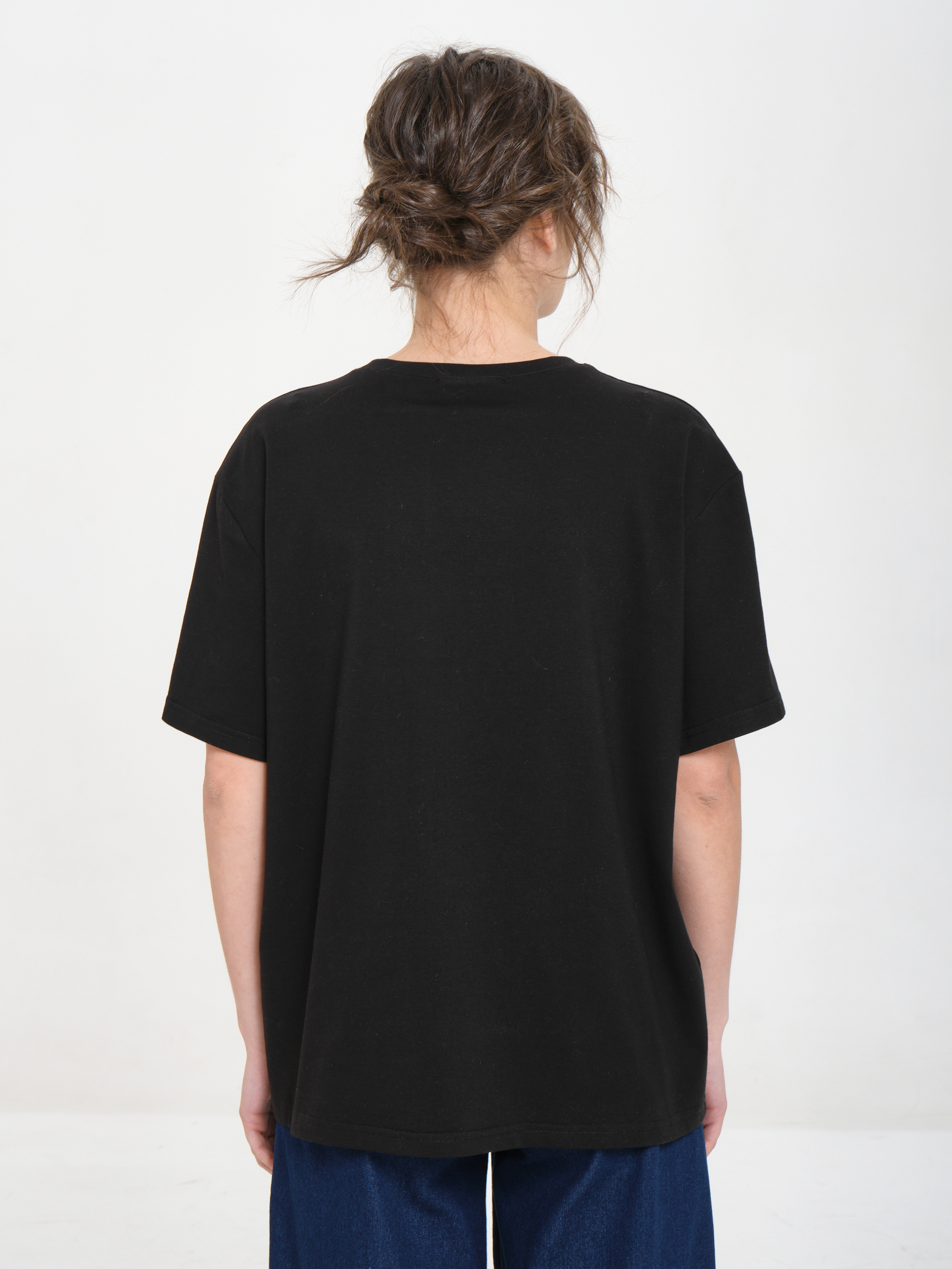 Футболка чёрная оверсайз с принтом Priz(фото5)